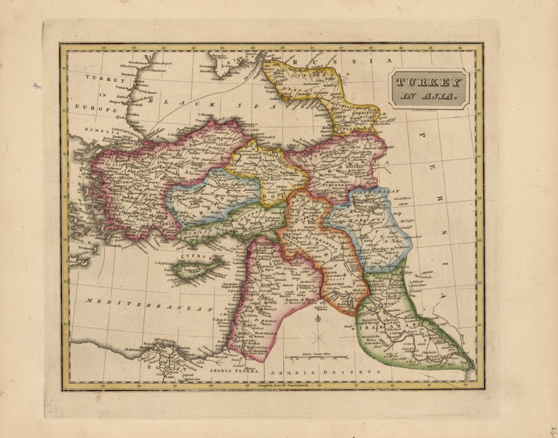 Turkey In Asia from a New and Elegant General Atlas, Containing Maps of Each of the United States 1817 by Relic Map Company