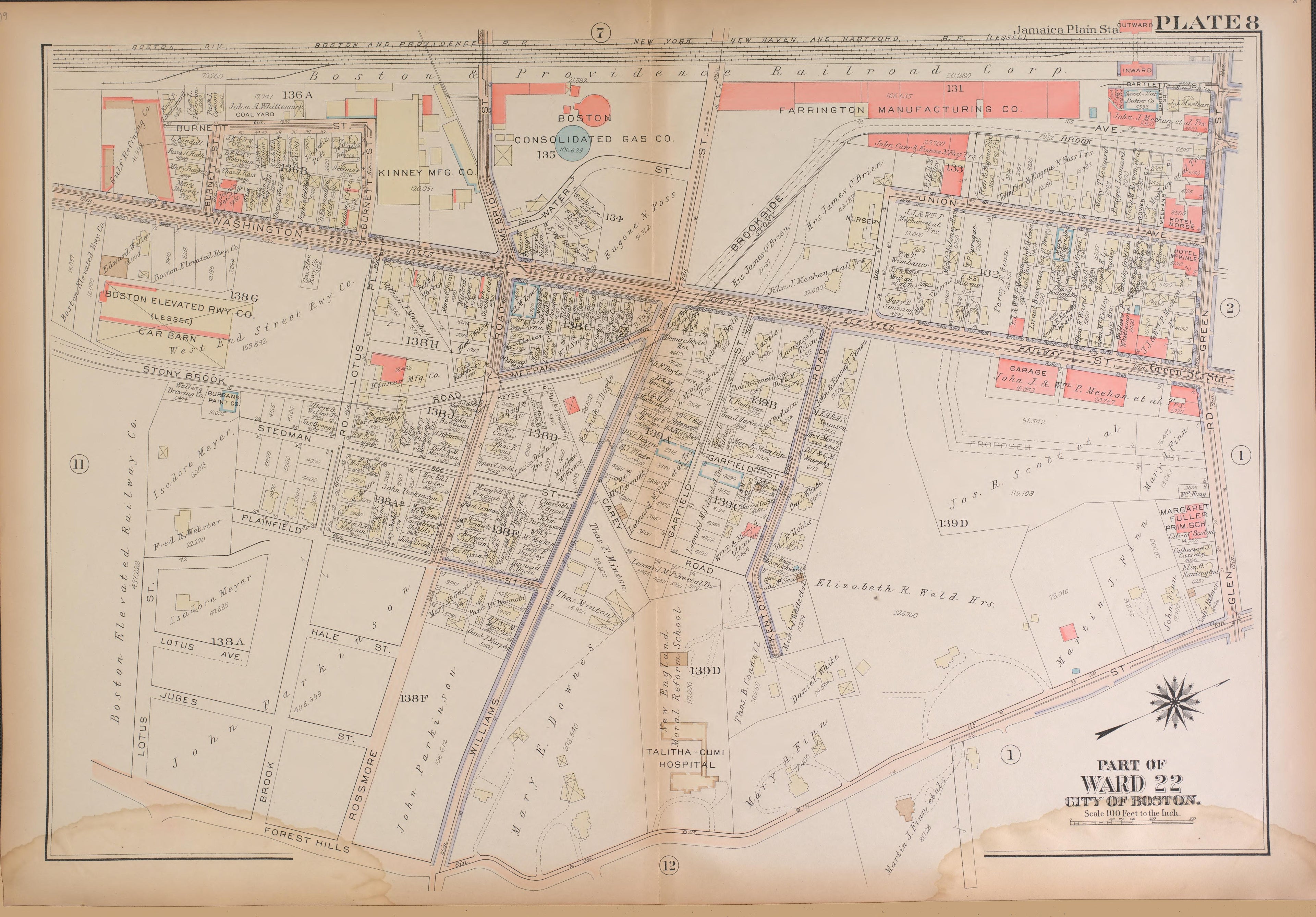 This old map of Boston, Massachusetts, , West Roxbury, West Roxbury (Boston) was created by Bromley, George Washington|Bromley, Walter Scott|G.W. Bromley &amp; Co in 1924
