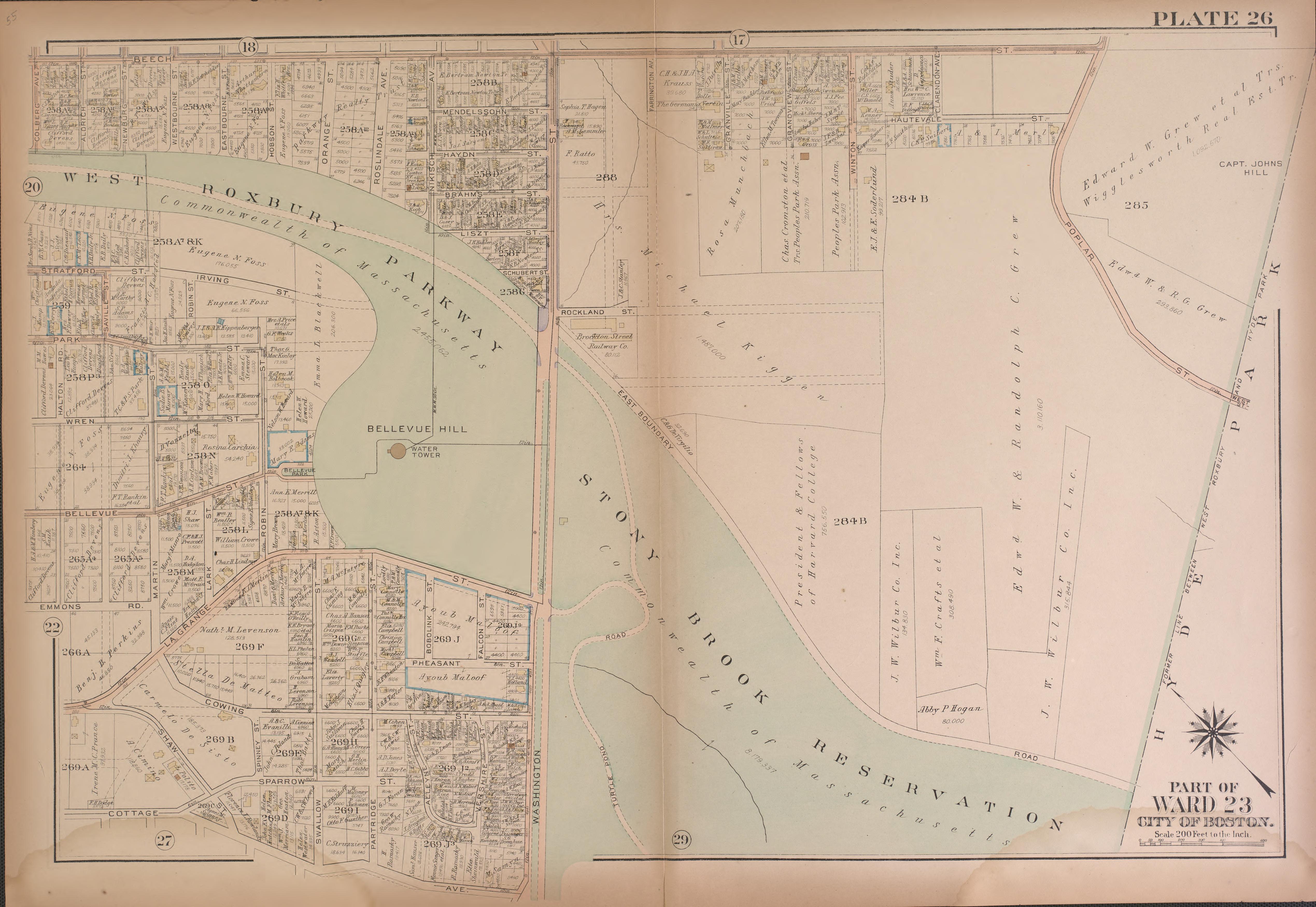 This old map of Boston, Massachusetts, , West Roxbury, West Roxbury (Boston) was created by Bromley, George Washington|Bromley, Walter Scott|G.W. Bromley &amp; Co in 1924