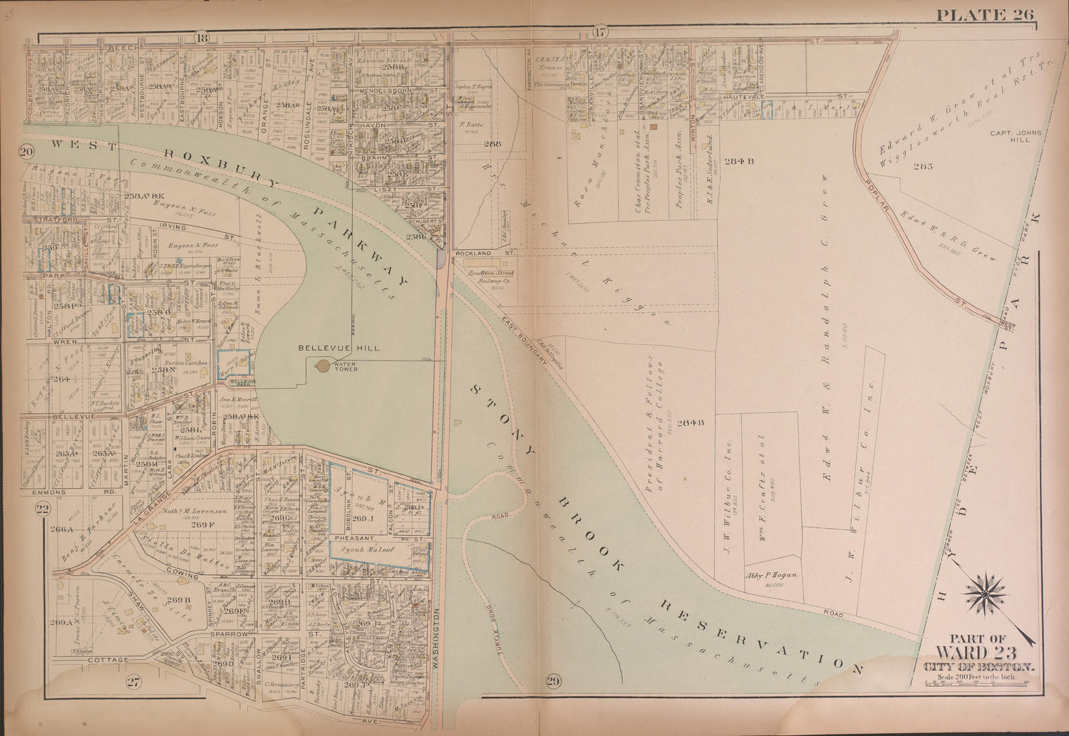This old map of Boston, Massachusetts, , West Roxbury, West Roxbury (Boston) was created by Bromley, George Washington|Bromley, Walter Scott|G.W. Bromley &amp; Co in 1924