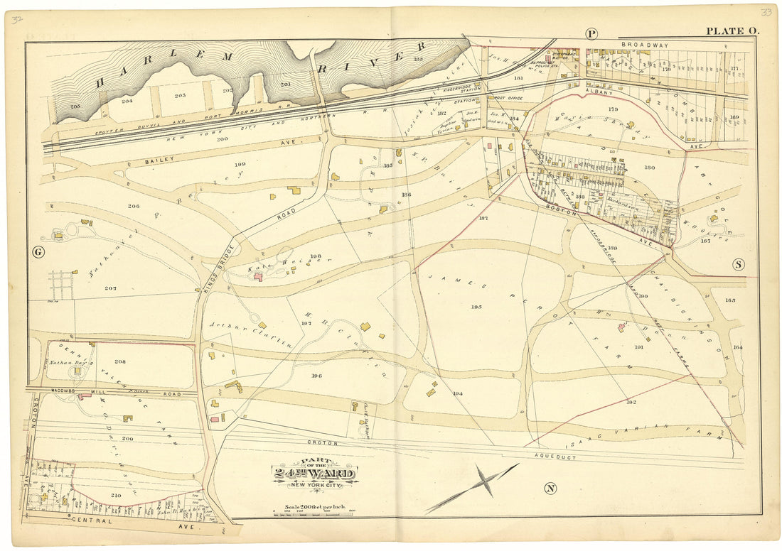 Part of the 24th Ward New York City - Plate O from Atlas of the 24th Ward, City of New York : from Actual Surveys and Official Records 1882 by Relic Map Company