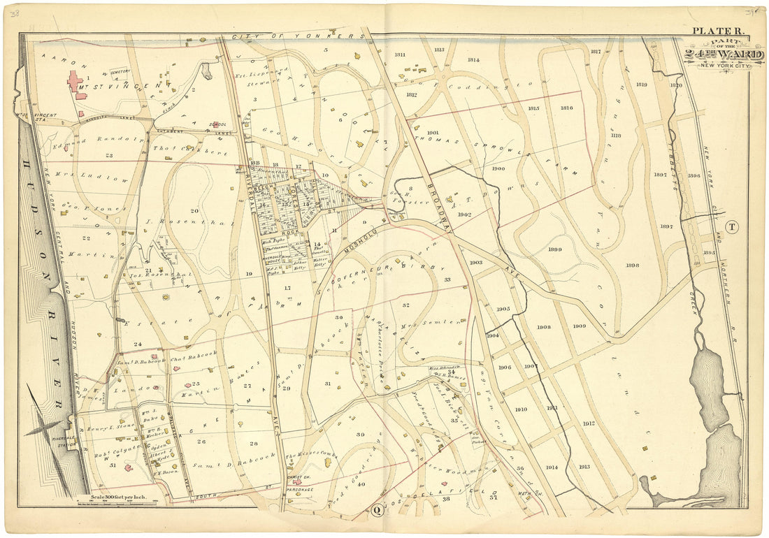 Part of the 24th Ward New York City - Plate R from Atlas of the 24th Ward, City of New York : from Actual Surveys and Official Records 1882 by Relic Map Company