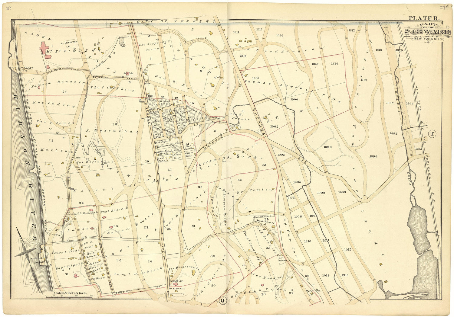 Part of the 24th Ward New York City - Plate R from Atlas of the 24th Ward, City of New York : from Actual Surveys and Official Records 1882 by Relic Map Company