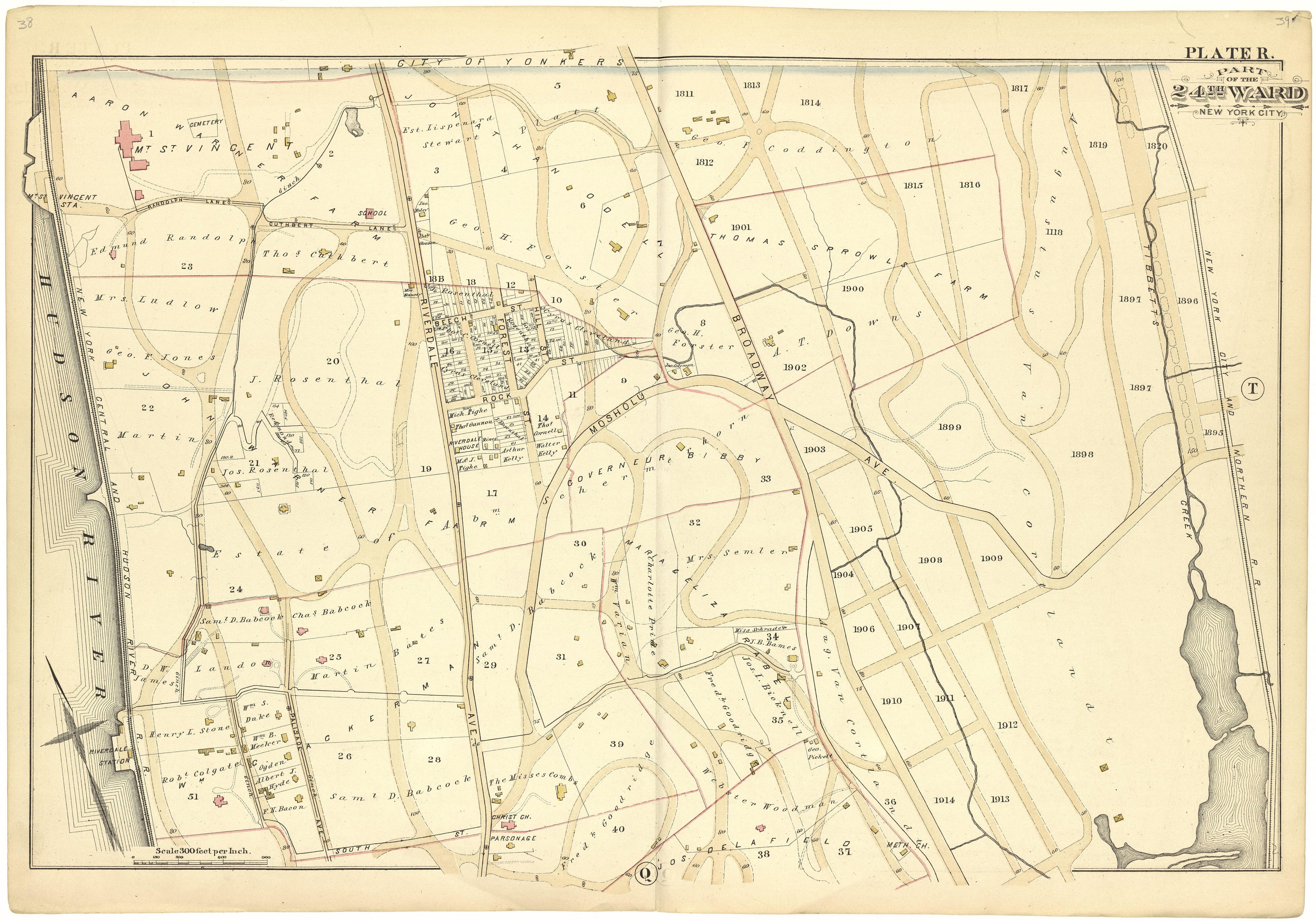 Part of the 24th Ward New York City - Plate R from Atlas of the 24th Ward, City of New York : from Actual Surveys and Official Records 1882 by Relic Map Company