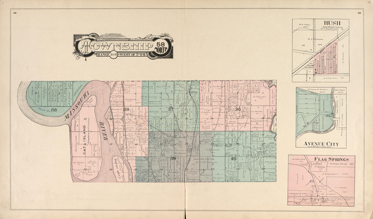 This old map of Andrew County, Missouri,  was created by Acme Publishing Co. (Philadelphia, Pa.) in 1898