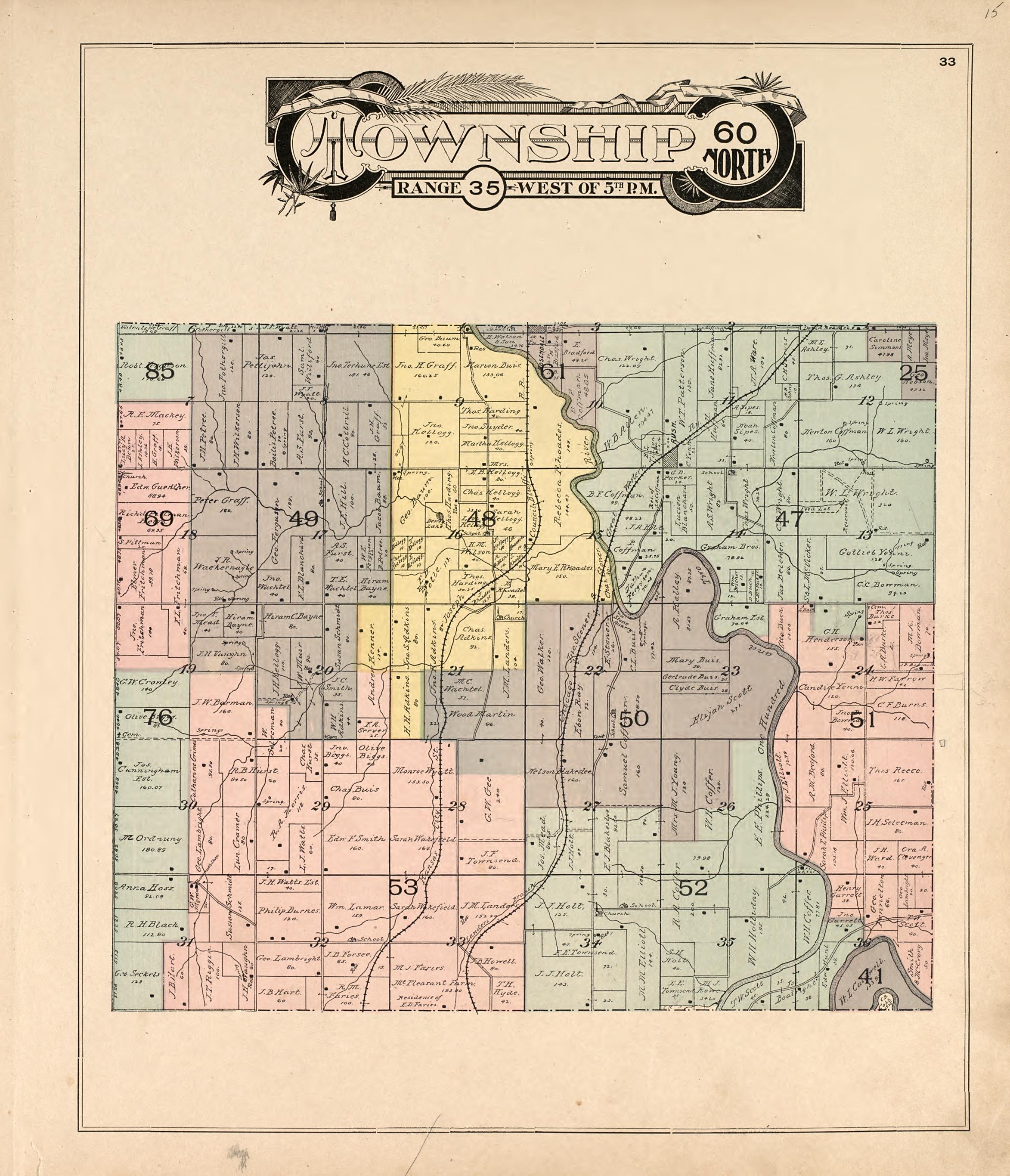 This old map of Andrew County, Missouri,  was created by Acme Publishing Co. (Philadelphia, Pa.) in 1898