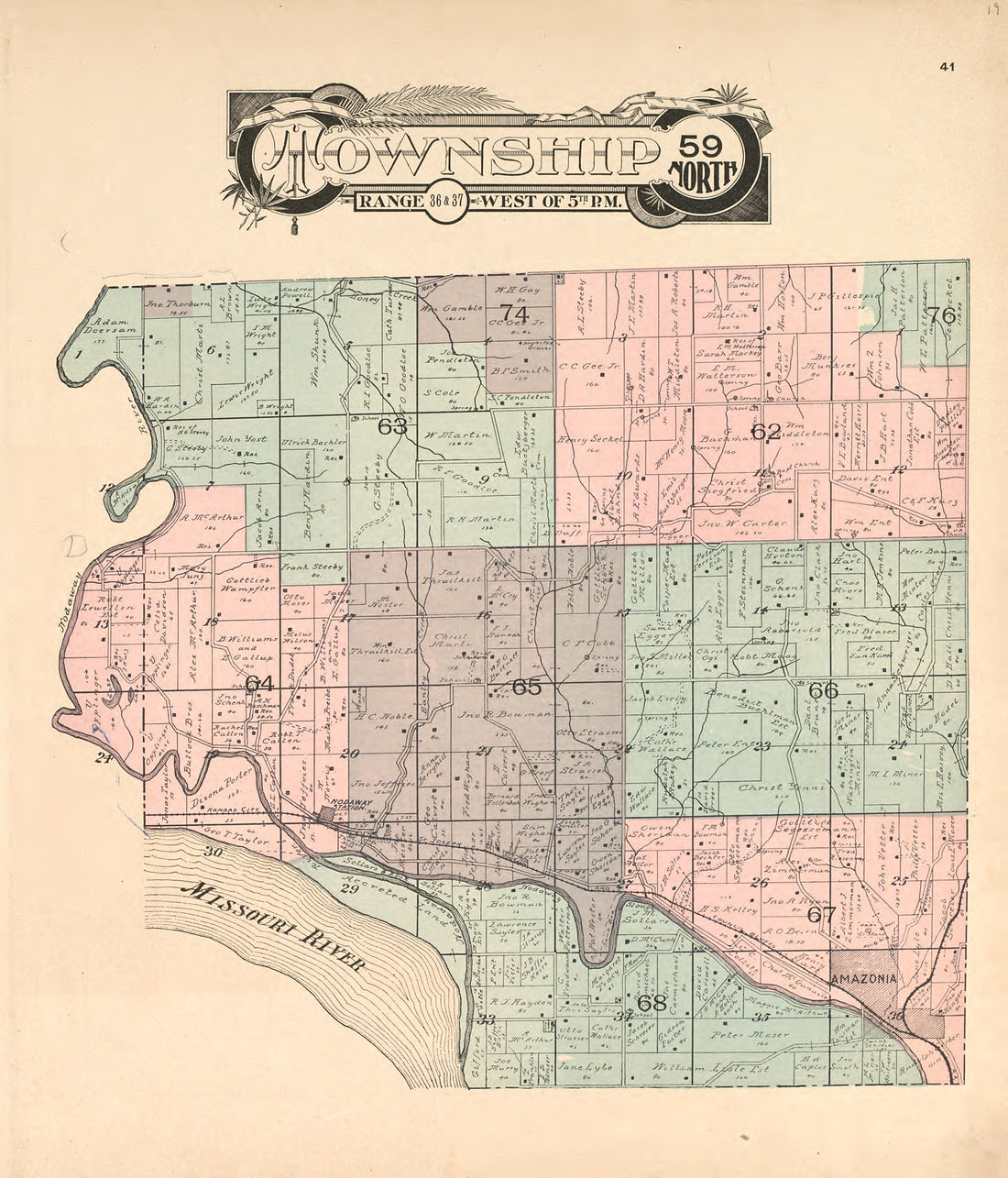 This old map of Andrew County, Missouri,  was created by Acme Publishing Co. (Philadelphia, Pa.) in 1898