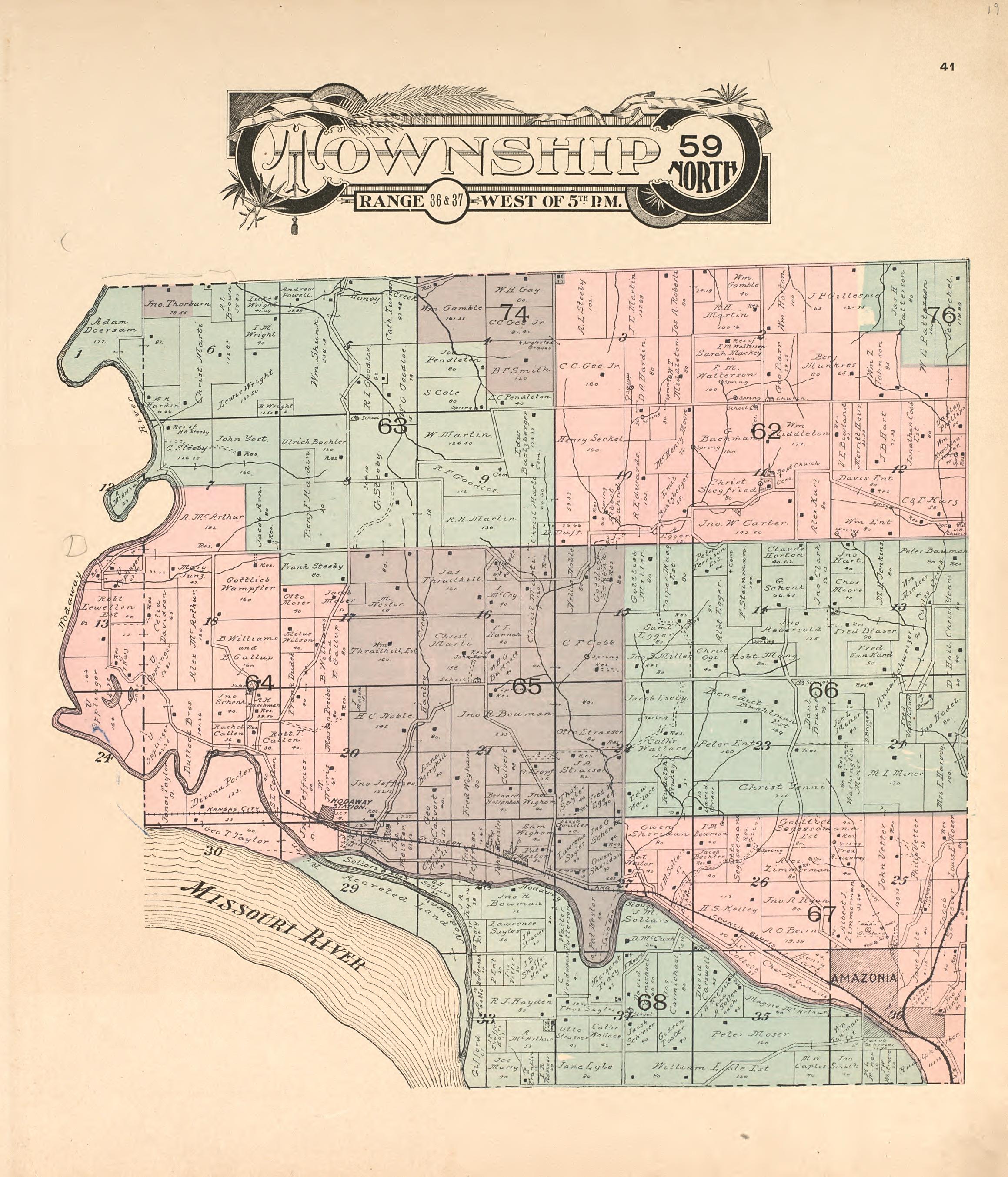 This old map of Andrew County, Missouri,  was created by Acme Publishing Co. (Philadelphia, Pa.) in 1898
