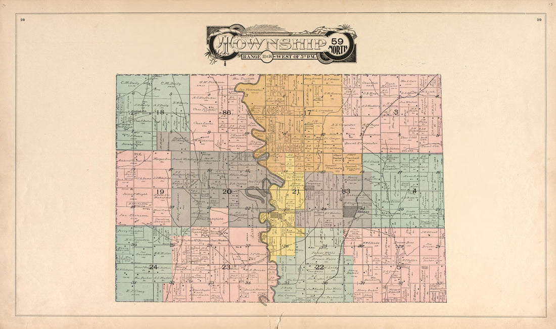 This old map of Andrew County, Missouri,  was created by Acme Publishing Co. (Philadelphia, Pa.) in 1898