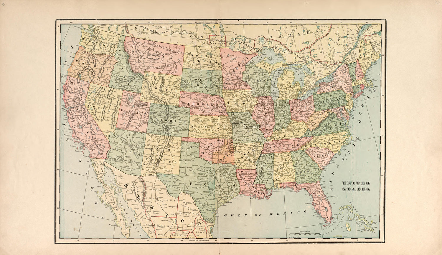 United States from Atlas of Andrew County, Missouri : Including Plats of the Villiages sic, Cities and Townships of the County, a Map of the State and of the United States, Patrons&
