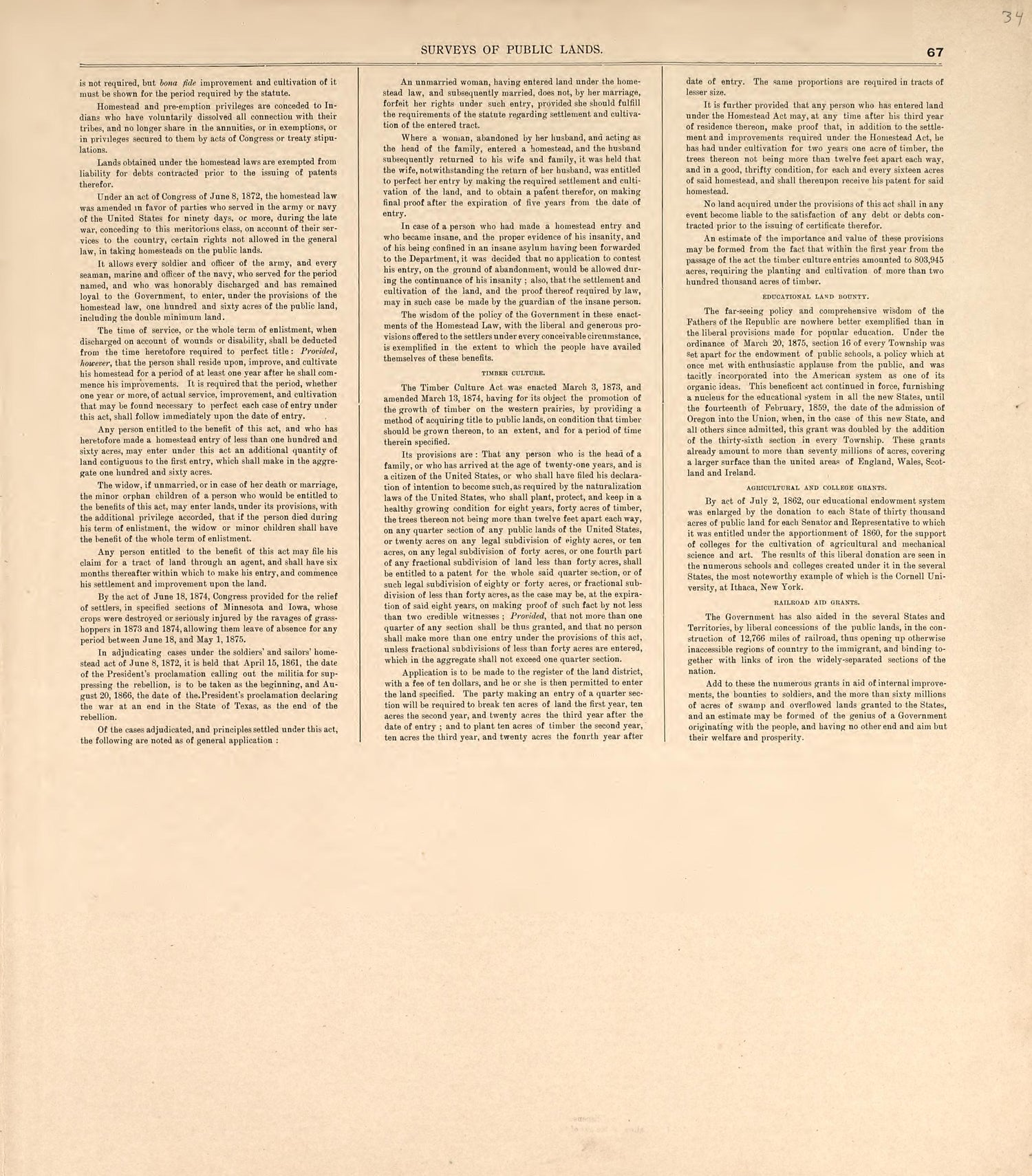 Survey of Public Lands from Atlas of Andrew County, Missouri : Including Plats of the Villiages sic, Cities and Townships of the County, a Map of the State and of the United States, Patrons&