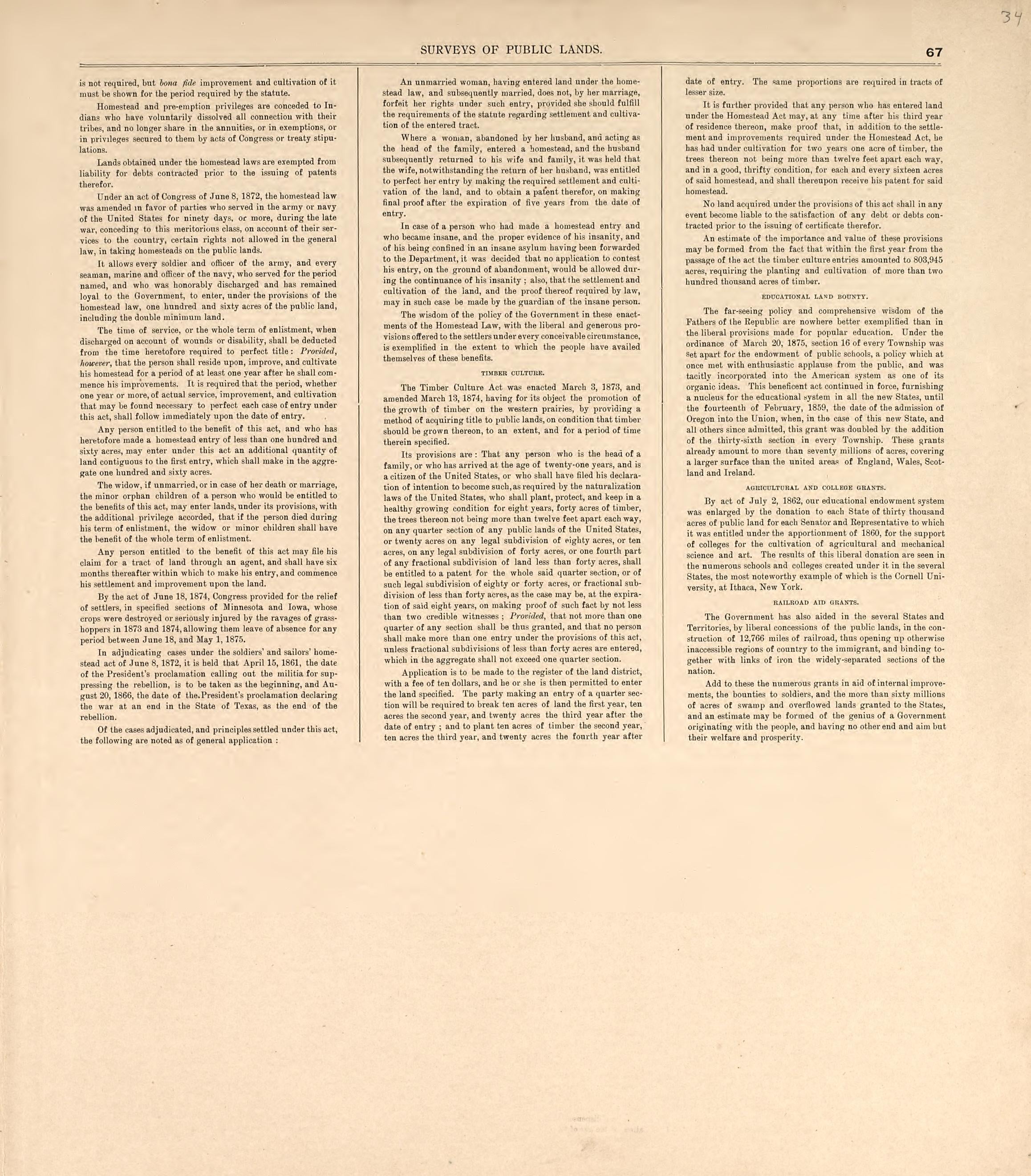 Survey of Public Lands from Atlas of Andrew County, Missouri : Including Plats of the Villiages sic, Cities and Townships of the County, a Map of the State and of the United States, Patrons&