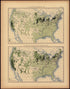 Yield of Barley Per Square Mile: 1890 from Statistical Atlas of the United States, Based Upon the Results of the Eleventh Census 1898 by Relic Map Company