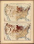 Density of Distribution of the Natives of the Scandinavian Nations: 1890 from Statistical Atlas of the United States, Based Upon the Results of the Eleventh Census 1898 by Relic Map Company