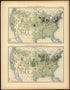 Yield of Rye Per Square Mile: 1890 from Statistical Atlas of the United States, Based Upon the Results of the Eleventh Census 1898 by Relic Map Company
