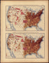 Distribution of the Population of the United States (Excluding Indians Not Taxed): 1870 & 1880 from Statistical Atlas of the United States, Based Upon the Results of the Eleventh Census 1898 by Relic Map Company