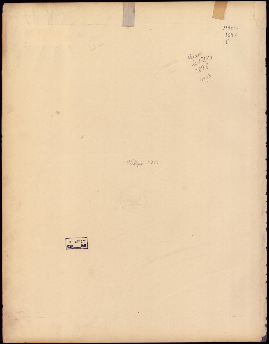 Verso of Title from Statistical Atlas of the United States, Based Upon the Results of the Eleventh Census 1898 by Relic Map Company