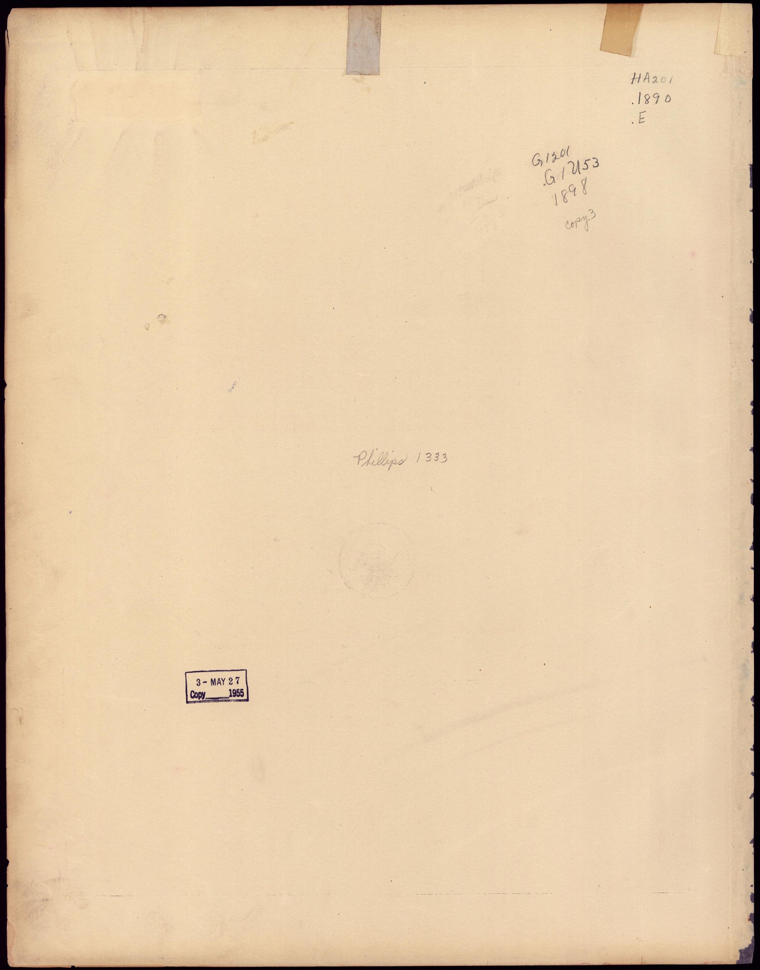 Verso of Title from Statistical Atlas of the United States, Based Upon the Results of the Eleventh Census 1898 by Relic Map Company