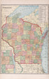 Wisconsin from Atlas of Waushara County, Wisconsin : Containing Maps of Villages, Cities and Townships of the County, Maps of State and United States 1906 by Relic Map Company