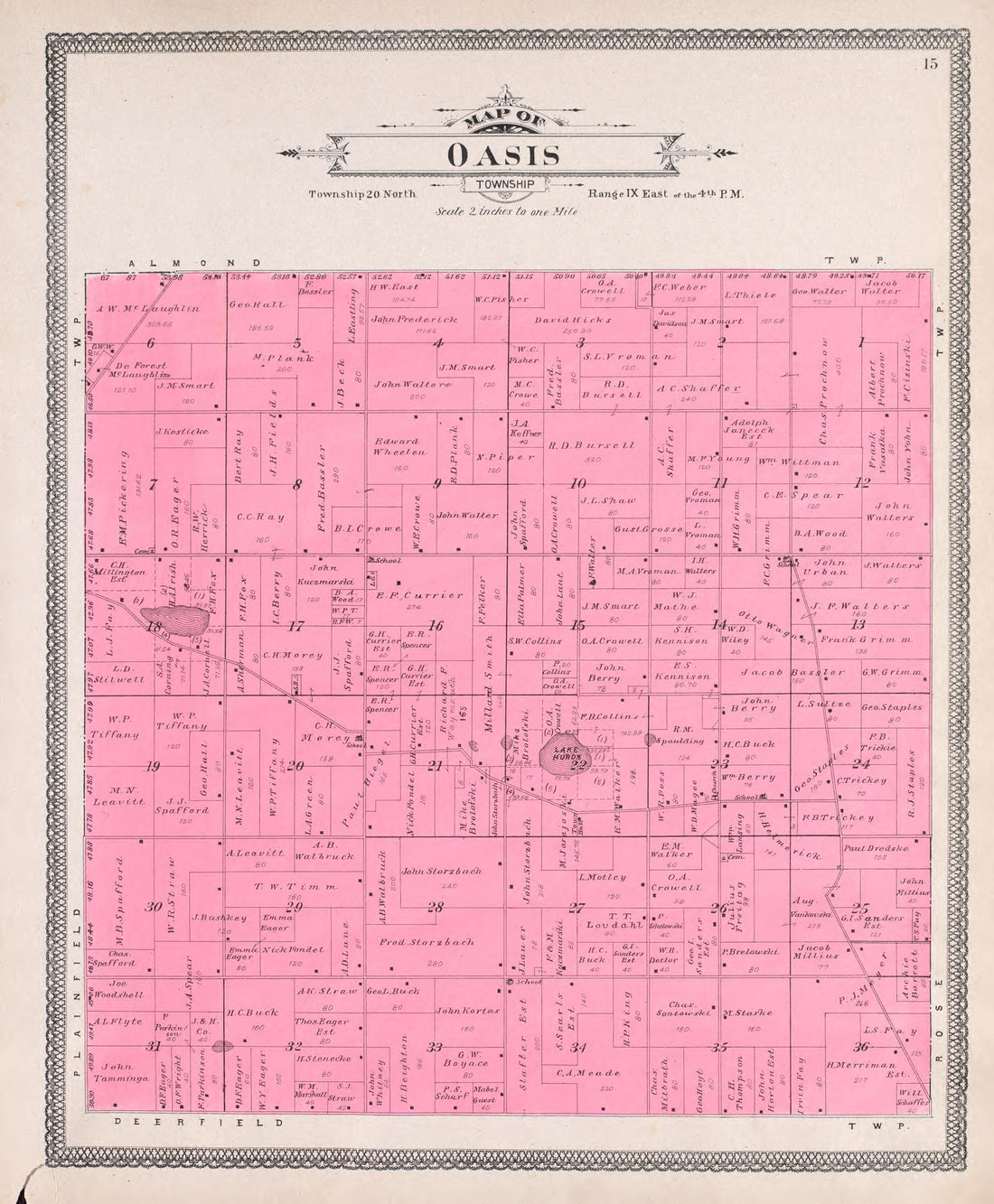 Oasis from Atlas of Waushara County, Wisconsin : Containing Maps of Villages, Cities and Townships of the County, Maps of State and United States 1906 by Relic Map Company