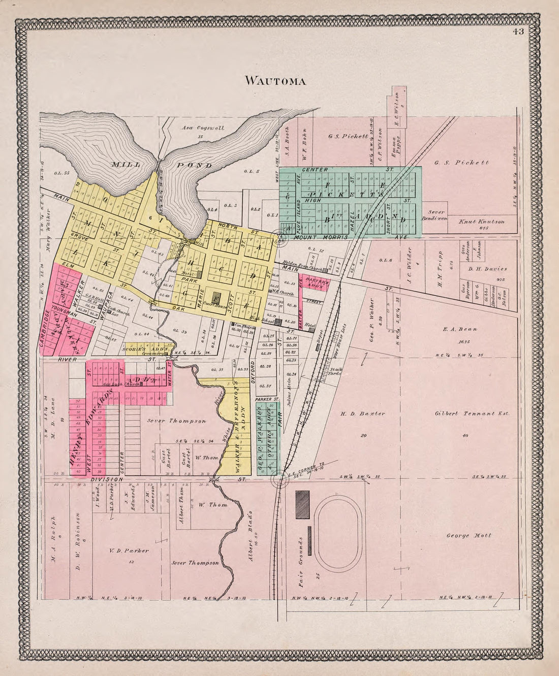 Wautoma from Atlas of Waushara County, Wisconsin : Containing Maps of Villages, Cities and Townships of the County, Maps of State and United States 1906 by Relic Map Company