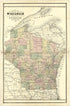 Map of Wisconsin from Illustrated Atlas of Lake County, Illinois : Containing Maps of Every Township In the County, With Village and City Plats : Also Maps of Michigan ... Texas, and Washington Territory : Compiled … 1885 by Relic Map Company
