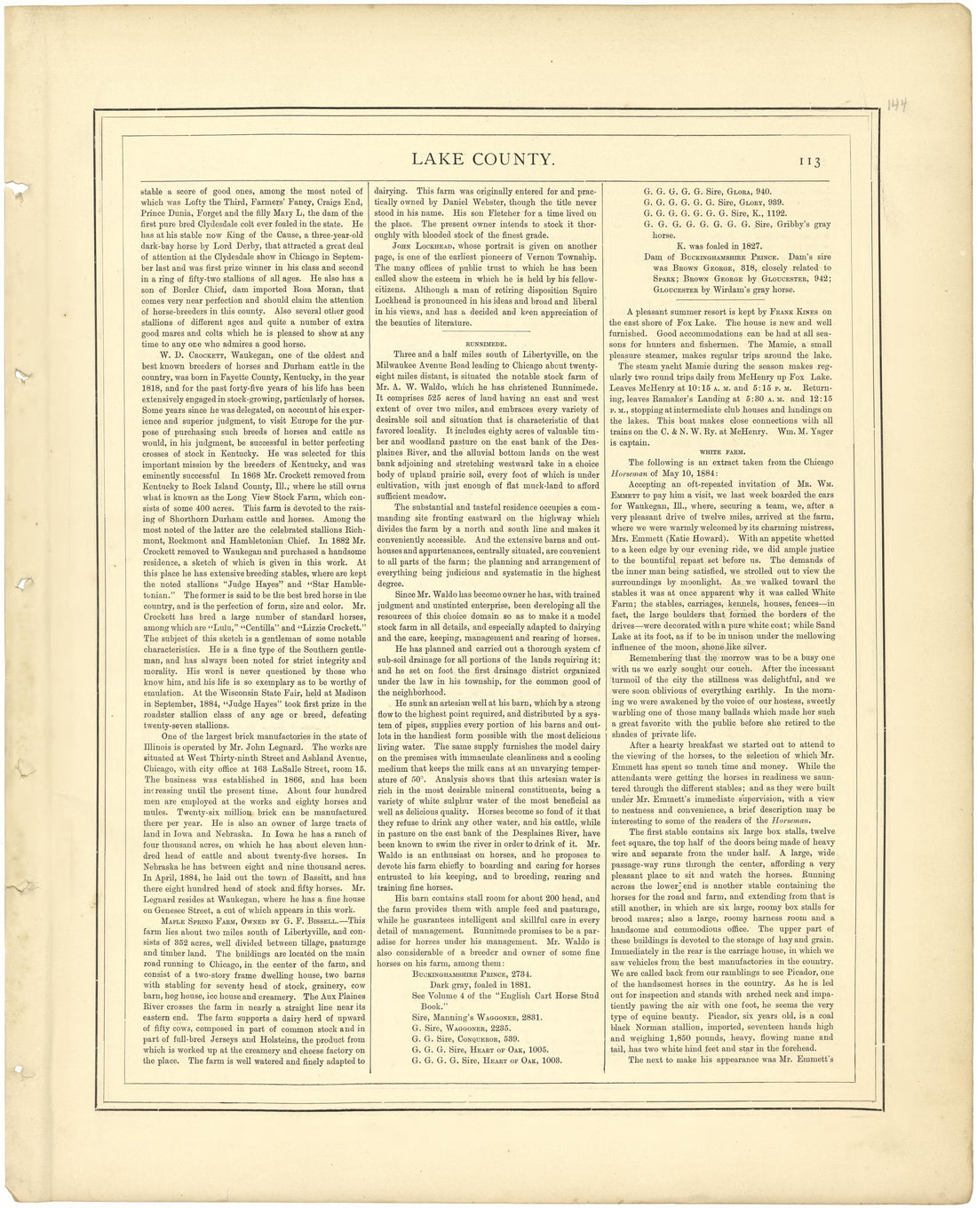 Lake County - Continued from Illustrated Atlas of Lake County, Illinois : Containing Maps of Every Township In the County, With Village and City Plats : Also Maps of Michigan ... Texas, and Washington Territory : Compiled … 1885 by Relic Map Company