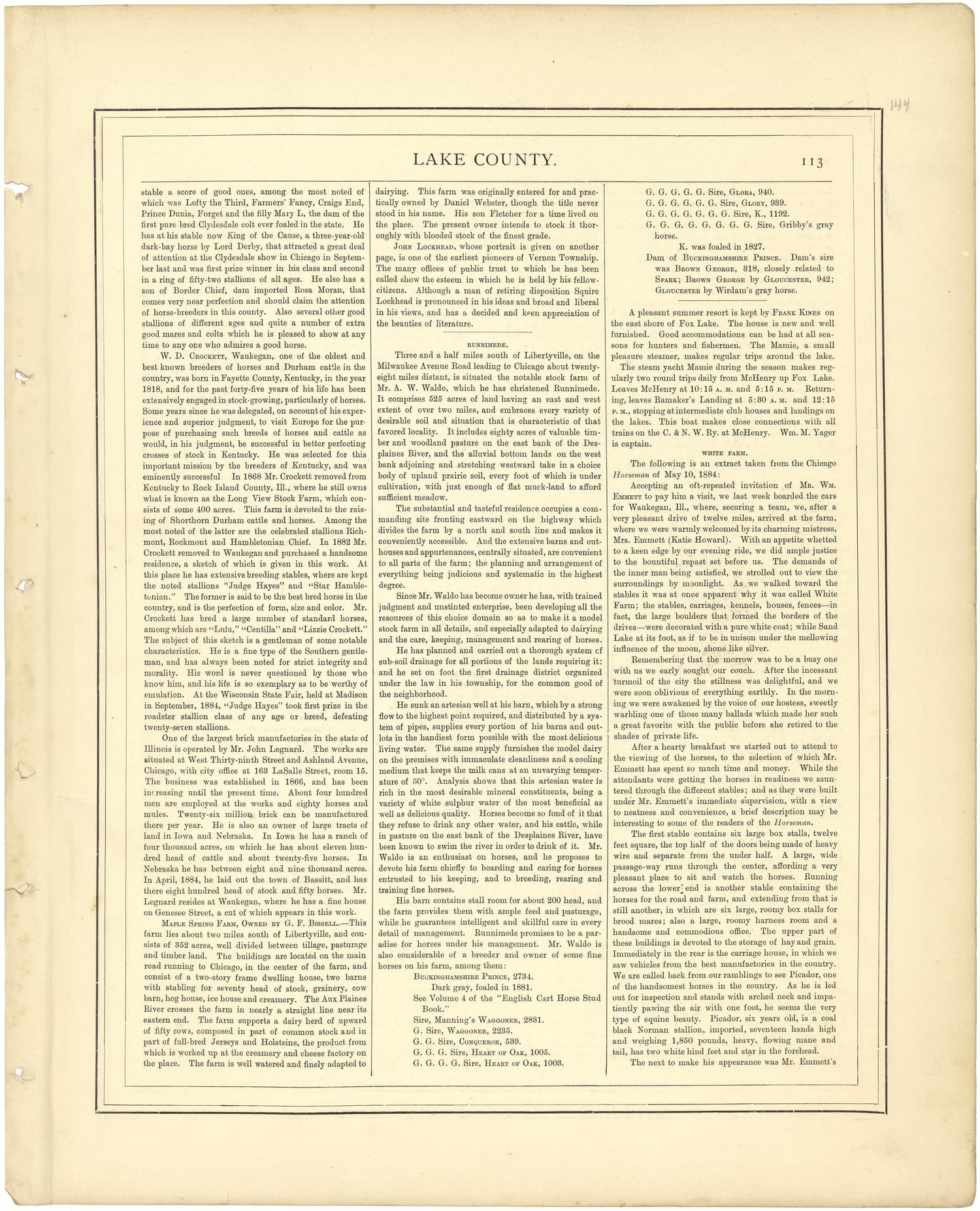 Lake County - Continued from Illustrated Atlas of Lake County, Illinois : Containing Maps of Every Township In the County, With Village and City Plats : Also Maps of Michigan ... Texas, and Washington Territory : Compiled … 1885 by Relic Map Company