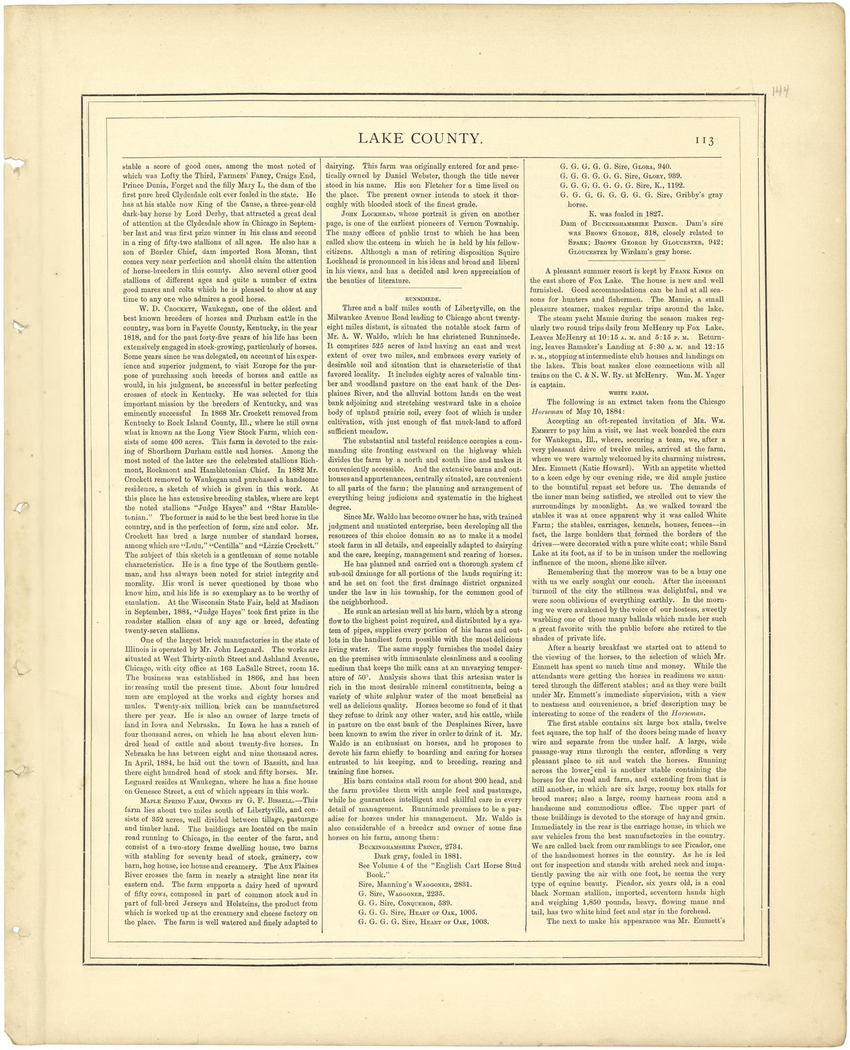 Lake County - Continued from Illustrated Atlas of Lake County, Illinois : Containing Maps of Every Township In the County, With Village and City Plats : Also Maps of Michigan ... Texas, and Washington Territory : Compiled … 1885 by Relic Map Company