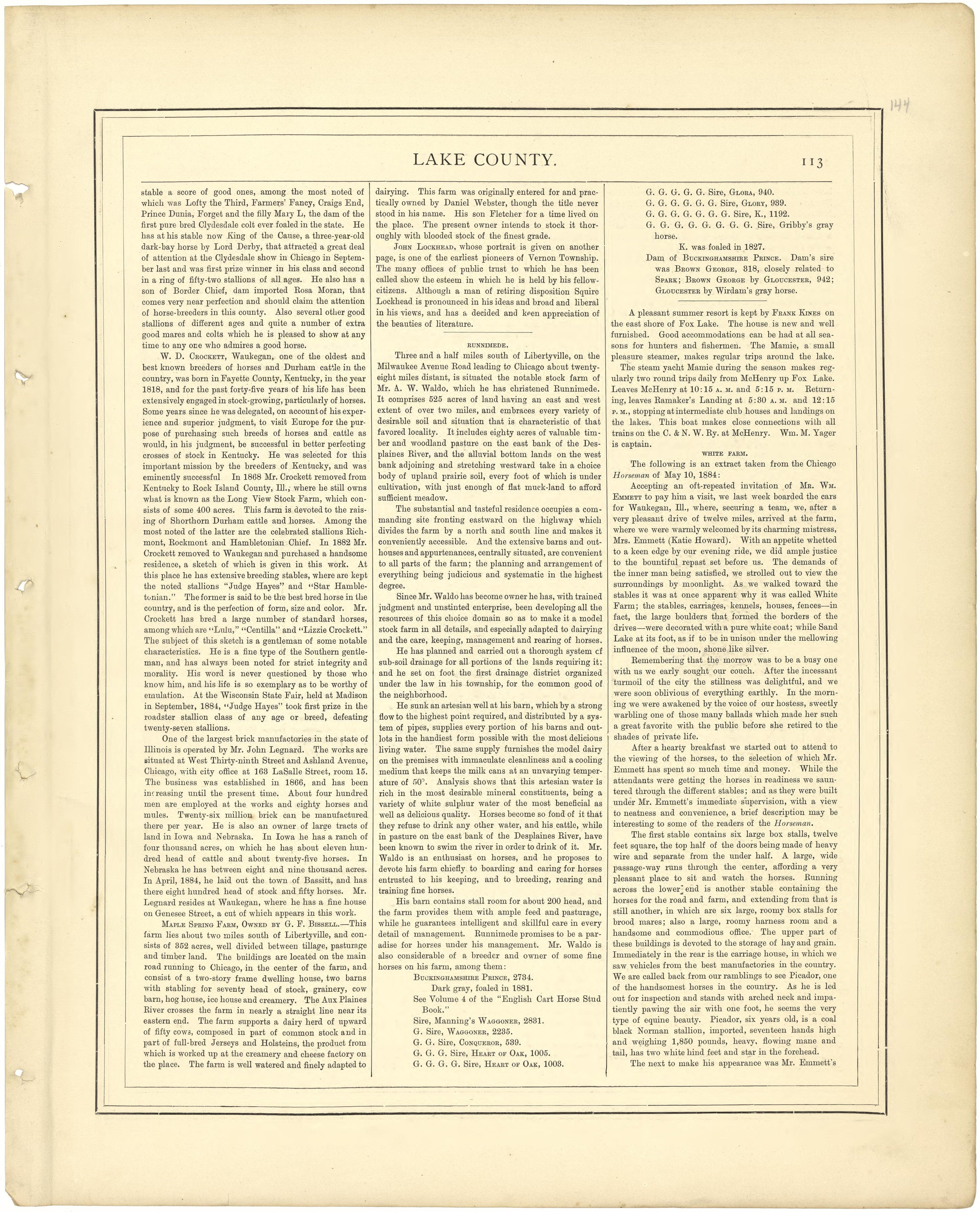 Lake County - Continued from Illustrated Atlas of Lake County, Illinois : Containing Maps of Every Township In the County, With Village and City Plats : Also Maps of Michigan ... Texas, and Washington Territory : Compiled … 1885 by Relic Map Company