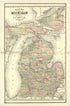 Map of Michigan from Illustrated Atlas of Lake County, Illinois : Containing Maps of Every Township In the County, With Village and City Plats : Also Maps of Michigan ... Texas, and Washington Territory : Compiled … 1885 by Relic Map Company