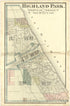 Highland Park from Illustrated Atlas of Lake County, Illinois : Containing Maps of Every Township In the County, With Village and City Plats : Also Maps of Michigan ... Texas, and Washington Territory : Compiled … 1885 by Relic Map Company