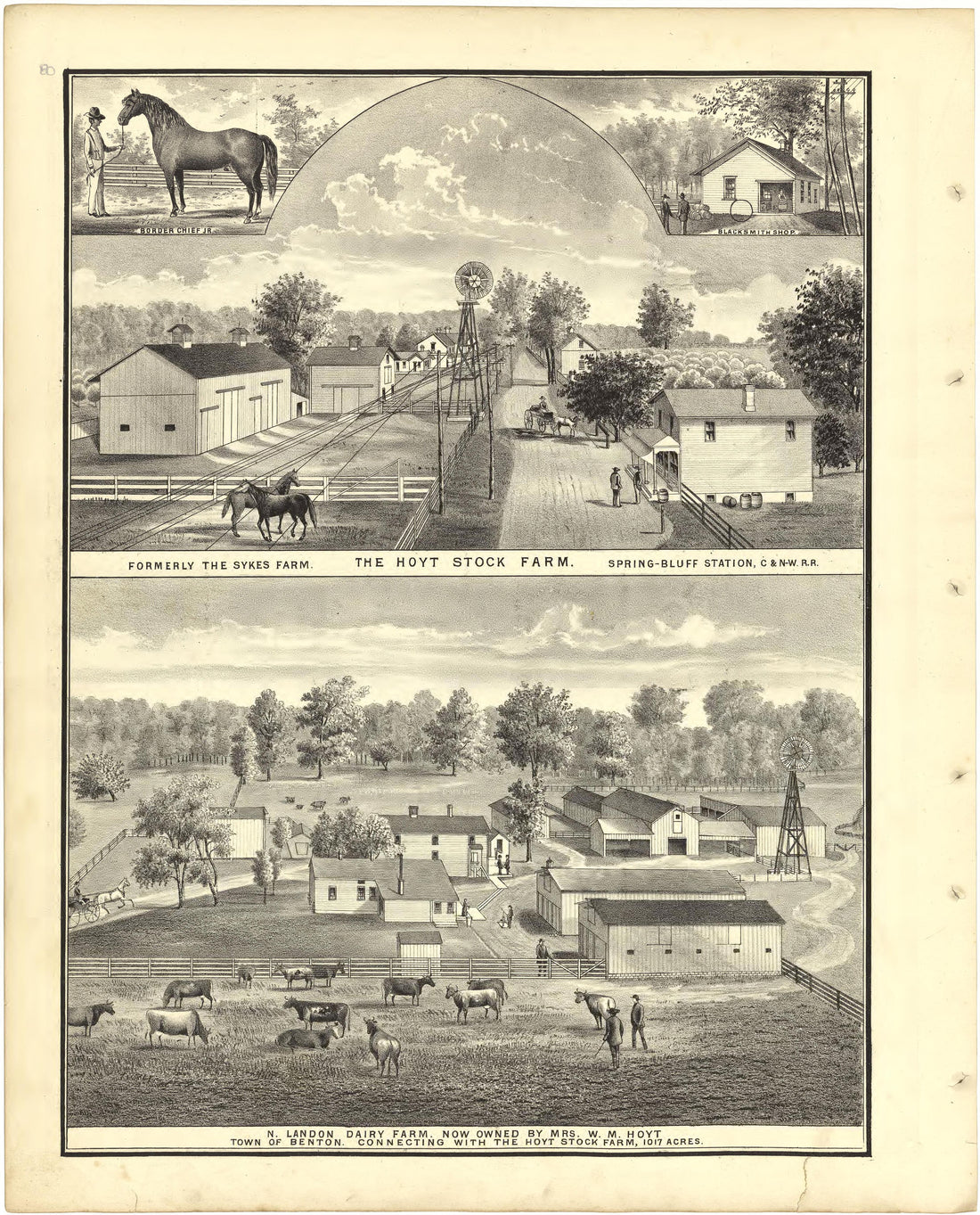 Illustrations from Illustrated Atlas of Lake County, Illinois : Containing Maps of Every Township In the County, With Village and City Plats : Also Maps of Michigan ... Texas, and Washington Territory : Compiled … 1885 by Relic Map Company