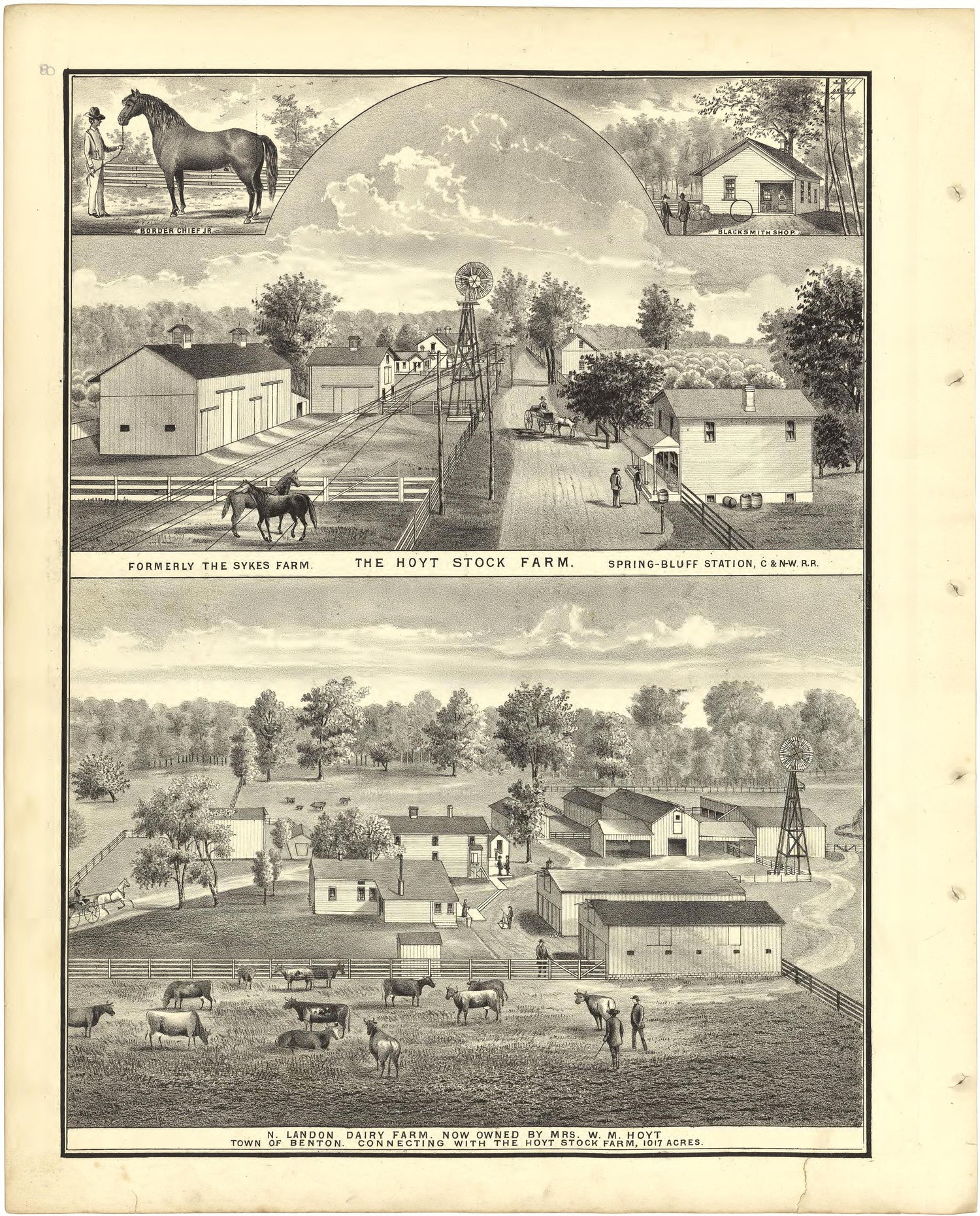 Illustrations from Illustrated Atlas of Lake County, Illinois : Containing Maps of Every Township In the County, With Village and City Plats : Also Maps of Michigan ... Texas, and Washington Territory : Compiled … 1885 by Relic Map Company