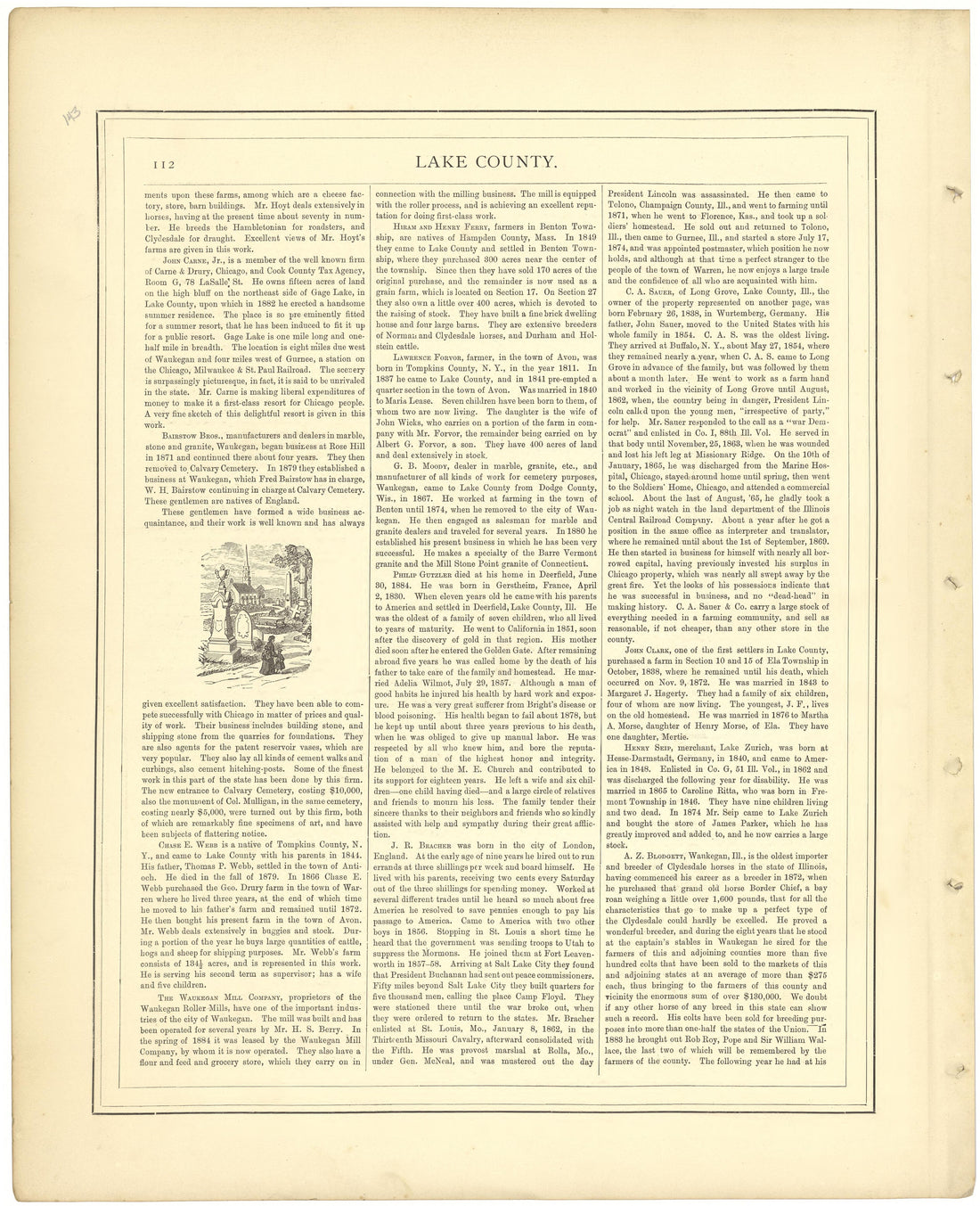 Lake County - Continued from Illustrated Atlas of Lake County, Illinois : Containing Maps of Every Township In the County, With Village and City Plats : Also Maps of Michigan ... Texas, and Washington Territory : Compiled … 1885 by Relic Map Company