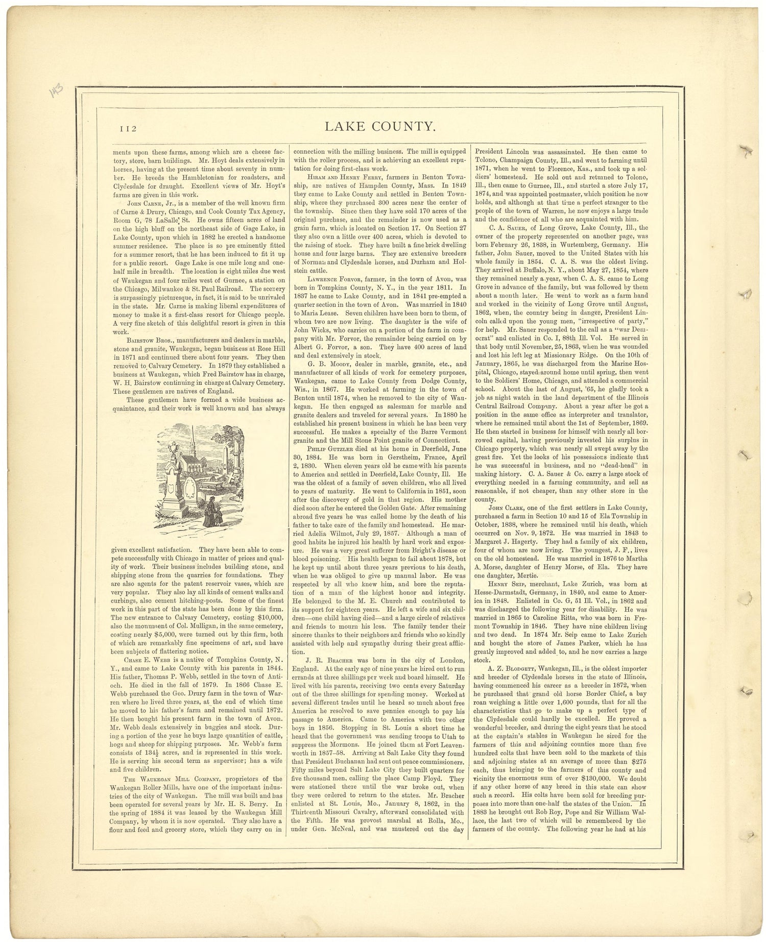 Lake County - Continued from Illustrated Atlas of Lake County, Illinois : Containing Maps of Every Township In the County, With Village and City Plats : Also Maps of Michigan ... Texas, and Washington Territory : Compiled … 1885 by Relic Map Company