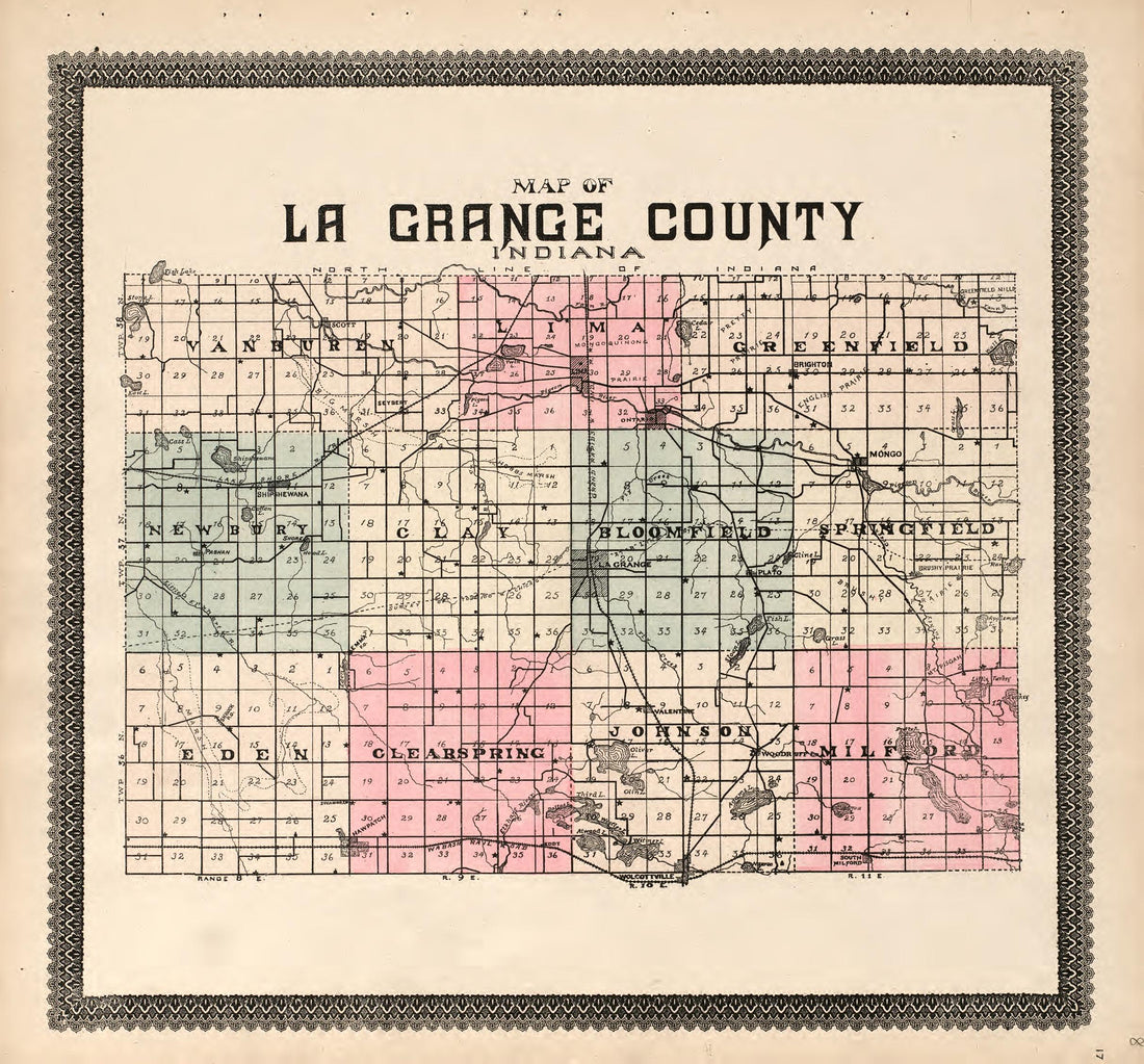 LaGrange County from Illustrated Atlas and Columbian Souvenir of La Grange County, Indiana : Showing Its Development In the First Sixty Years Since Organization 1893 by Relic Map Company