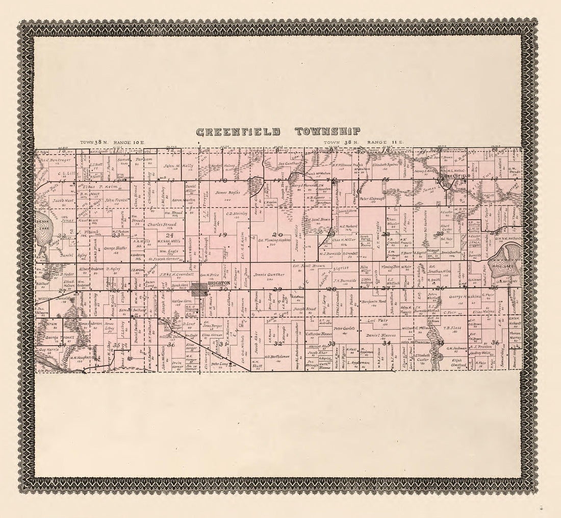 Greenfield Township from Illustrated Atlas and Columbian Souvenir of La Grange County, Indiana : Showing Its Development In the First Sixty Years Since Organization 1893 by Relic Map Company