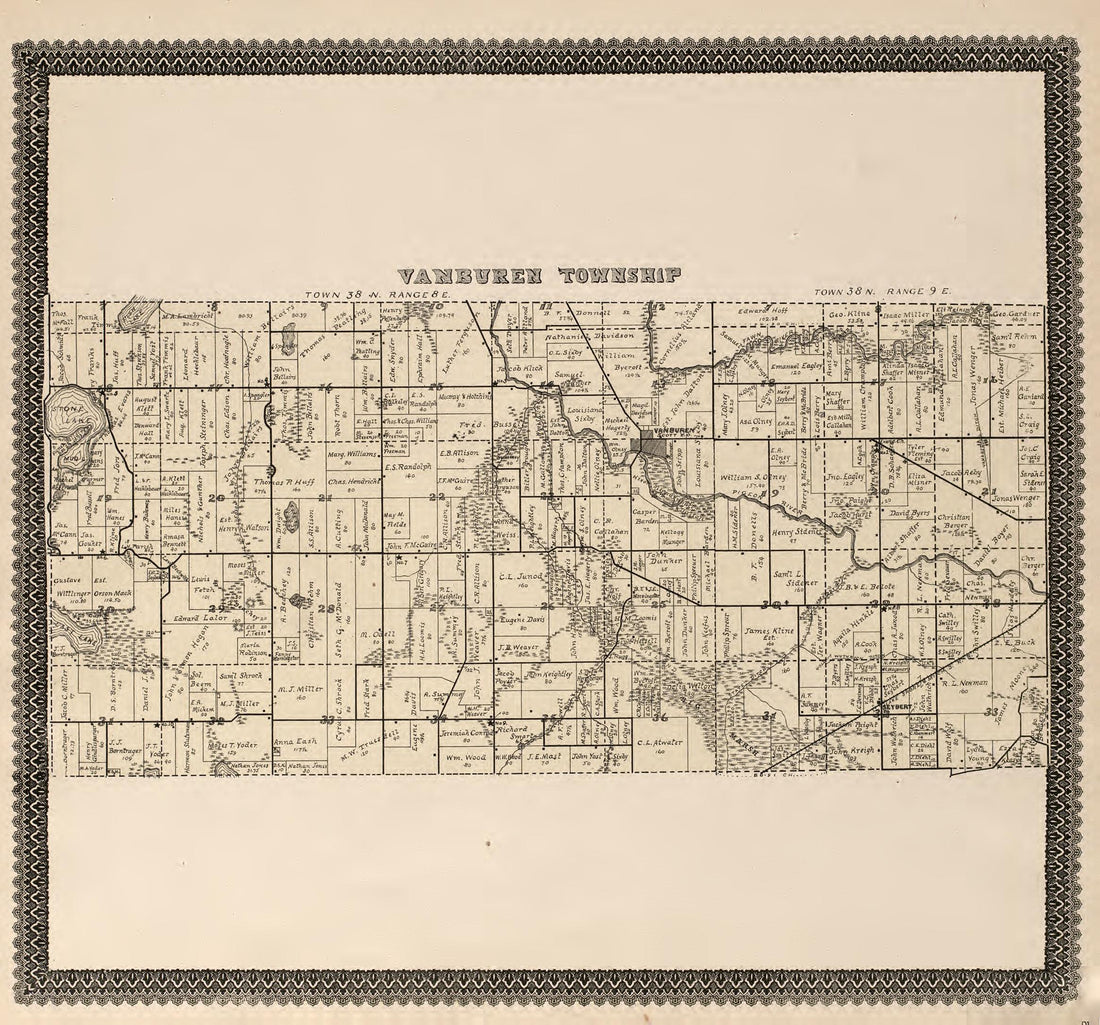 VanBuren Township from Illustrated Atlas and Columbian Souvenir of La Grange County, Indiana : Showing Its Development In the First Sixty Years Since Organization 1893 by Relic Map Company