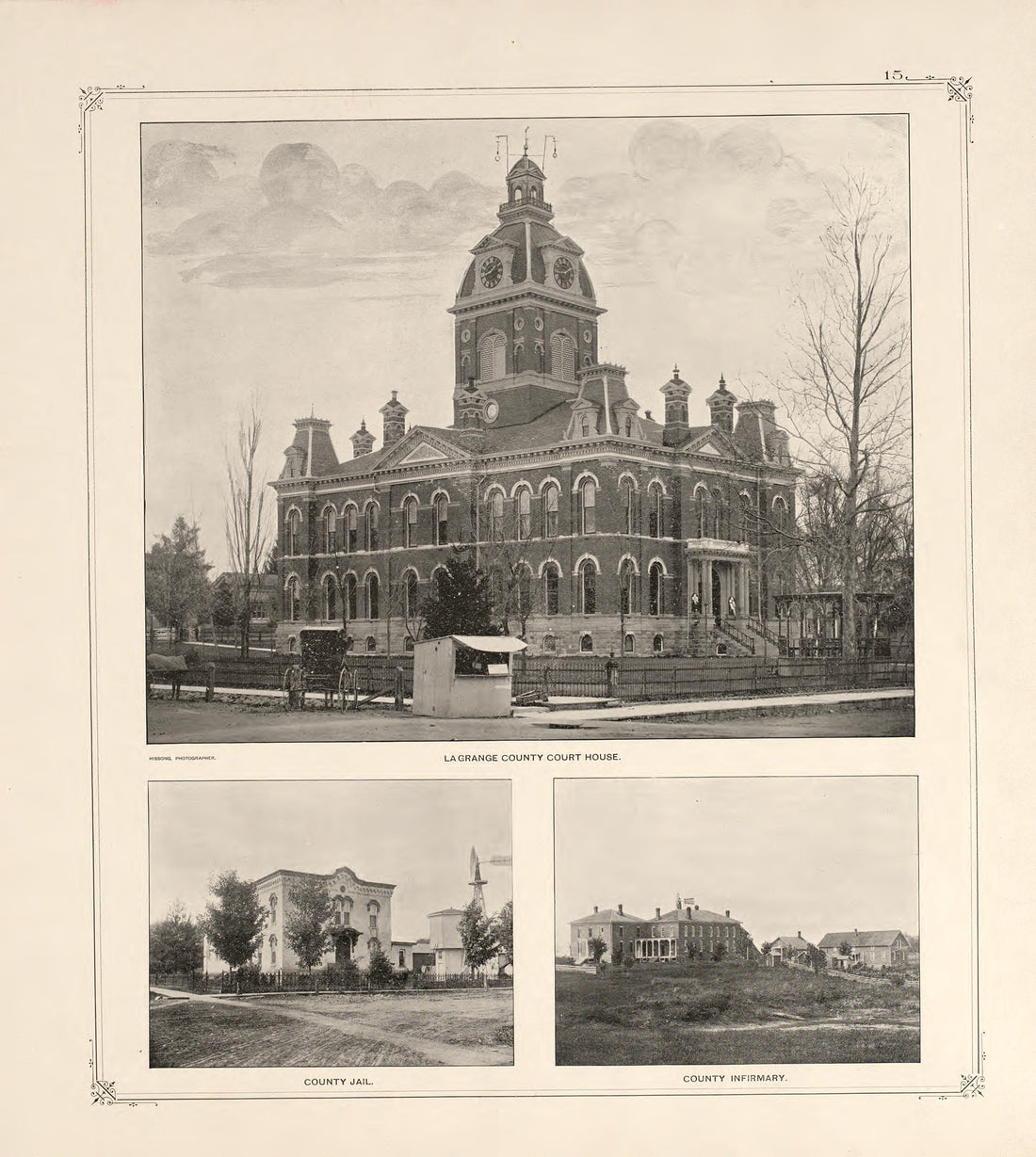 LaGrange County Courthouse from Illustrated Atlas and Columbian Souvenir of La Grange County, Indiana : Showing Its Development In the First Sixty Years Since Organization 1893 by Relic Map Company