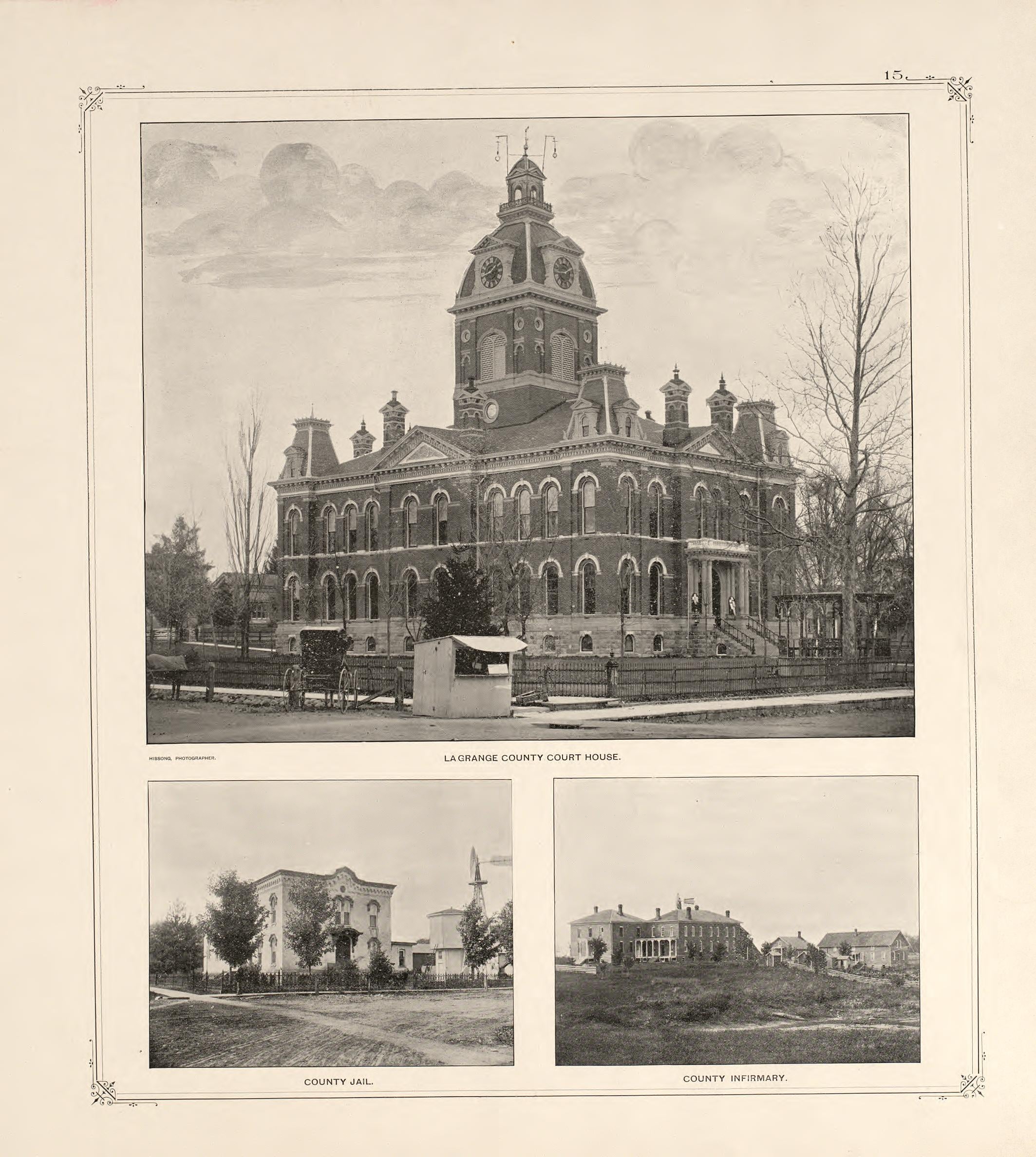 LaGrange County Courthouse from Illustrated Atlas and Columbian Souvenir of La Grange County, Indiana : Showing Its Development In the First Sixty Years Since Organization 1893 by Relic Map Company