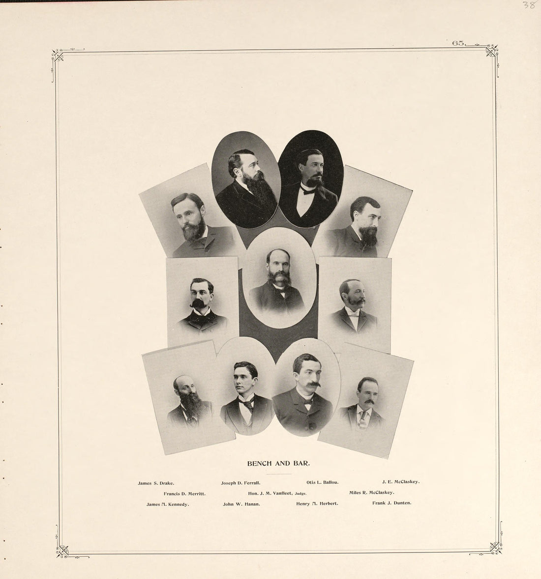 Portraits- Bench and Bar from Illustrated Atlas and Columbian Souvenir of La Grange County, Indiana : Showing Its Development In the First Sixty Years Since Organization 1893 by Relic Map Company
