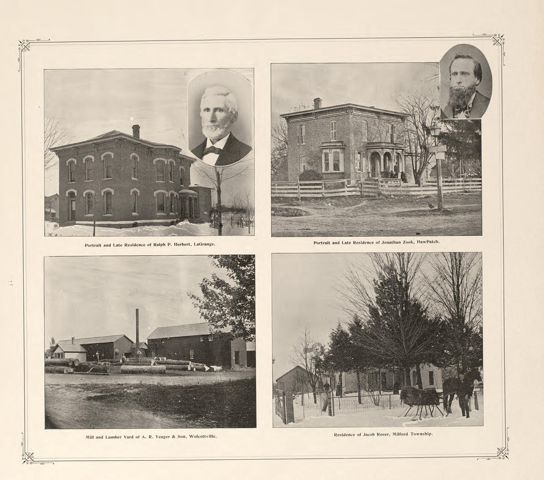 This old map of Indiana, Lagrange County,  was created by Lagrange Publishing Company in 1893