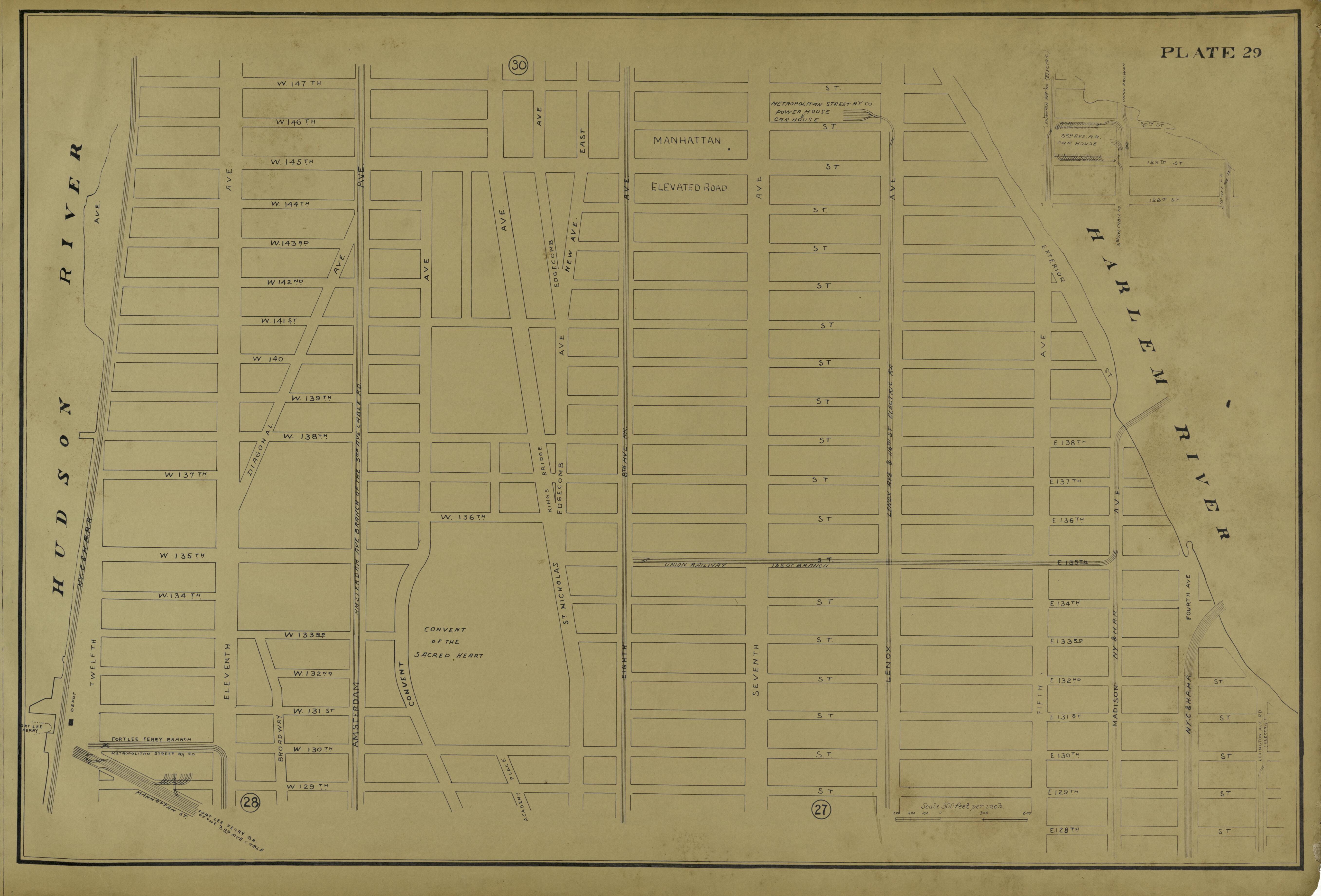 This old map of Manhattan, Manhattan (New York), New York, New York (State),  was created by Metropolitan Street Railway Company. Maintenance of Way Department in 1896