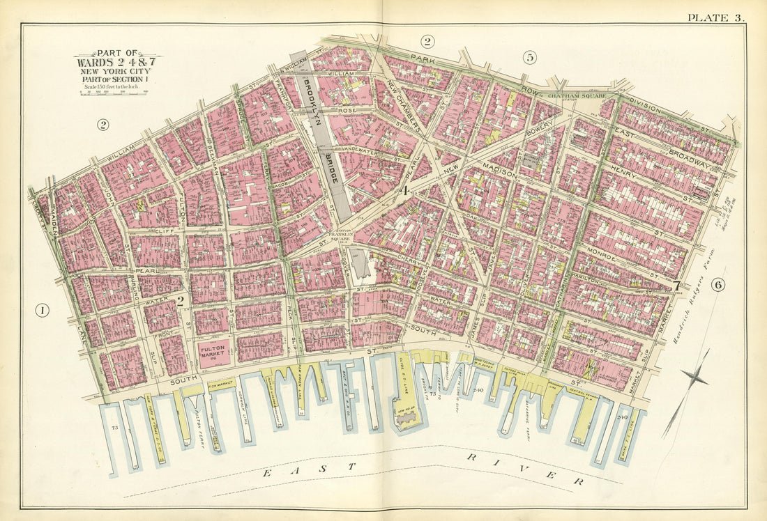 Part of Wards 2, 4 &amp; 7 from Atlas of the City of New York, Manhattan Island : from Actual Surveys and Official Plans 1894 by Relic Map Company