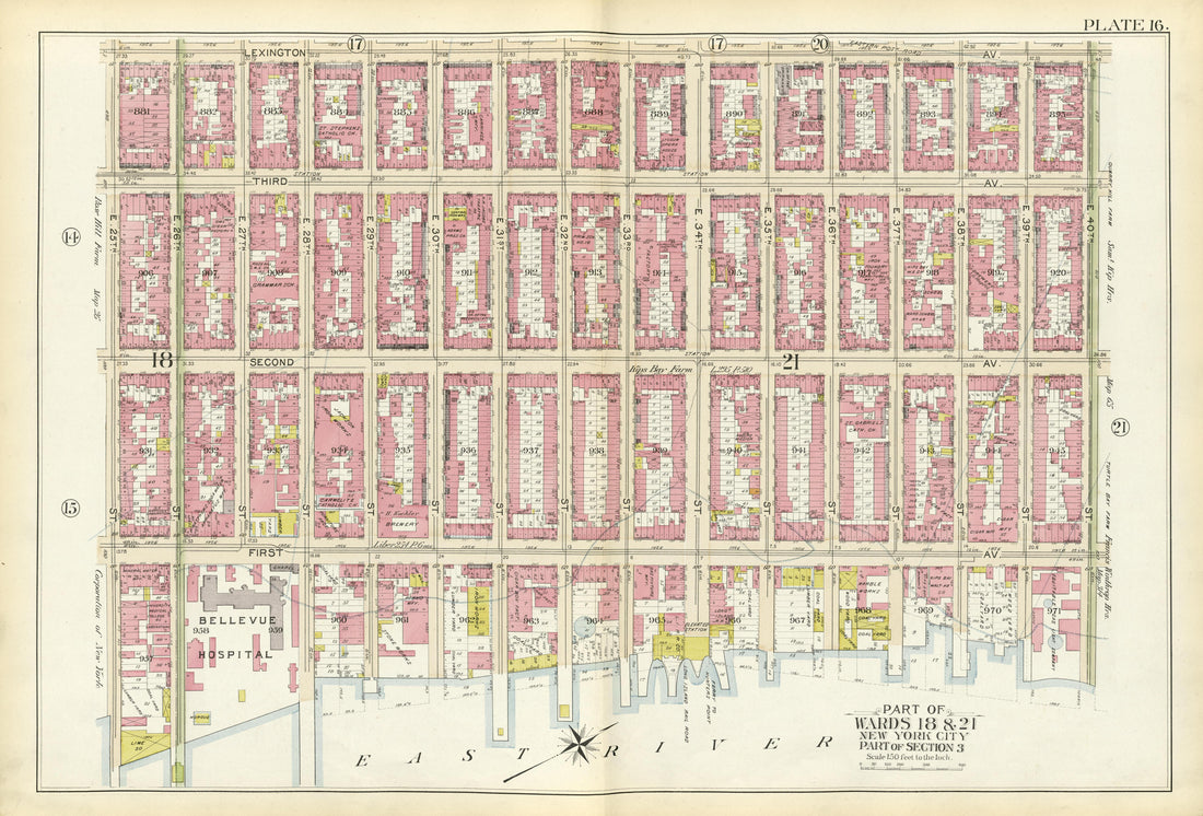 Part of Wards 18 &amp; 21 from Atlas of the City of New York, Manhattan Island : from Actual Surveys and Official Plans 1894 by Relic Map Company