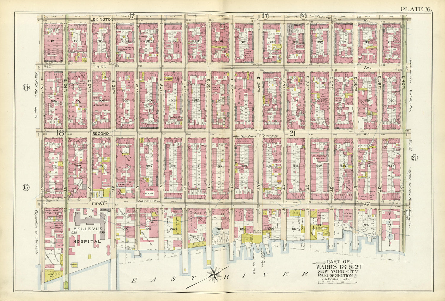 Part of Wards 18 &amp; 21 from Atlas of the City of New York, Manhattan Island : from Actual Surveys and Official Plans 1894 by Relic Map Company