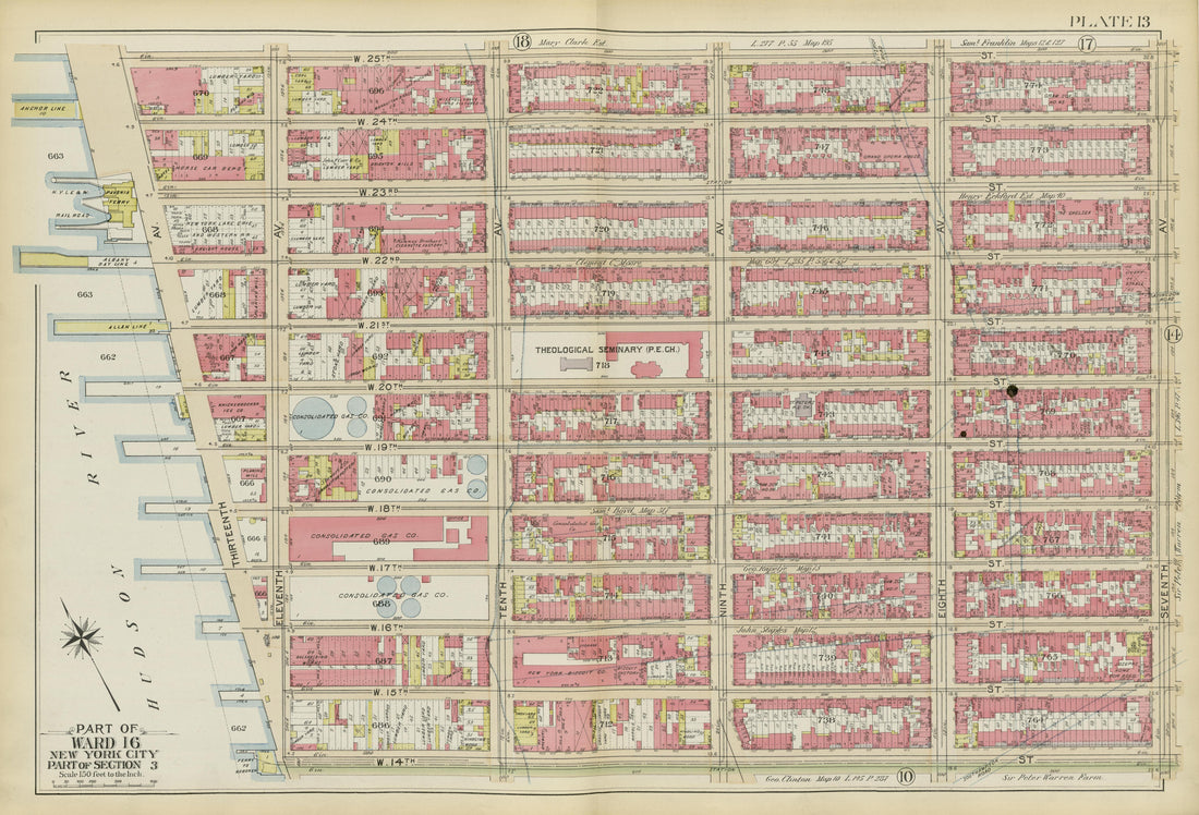Part of Ward 16 from Atlas of the City of New York, Manhattan Island : from Actual Surveys and Official Plans 1894 by Relic Map Company