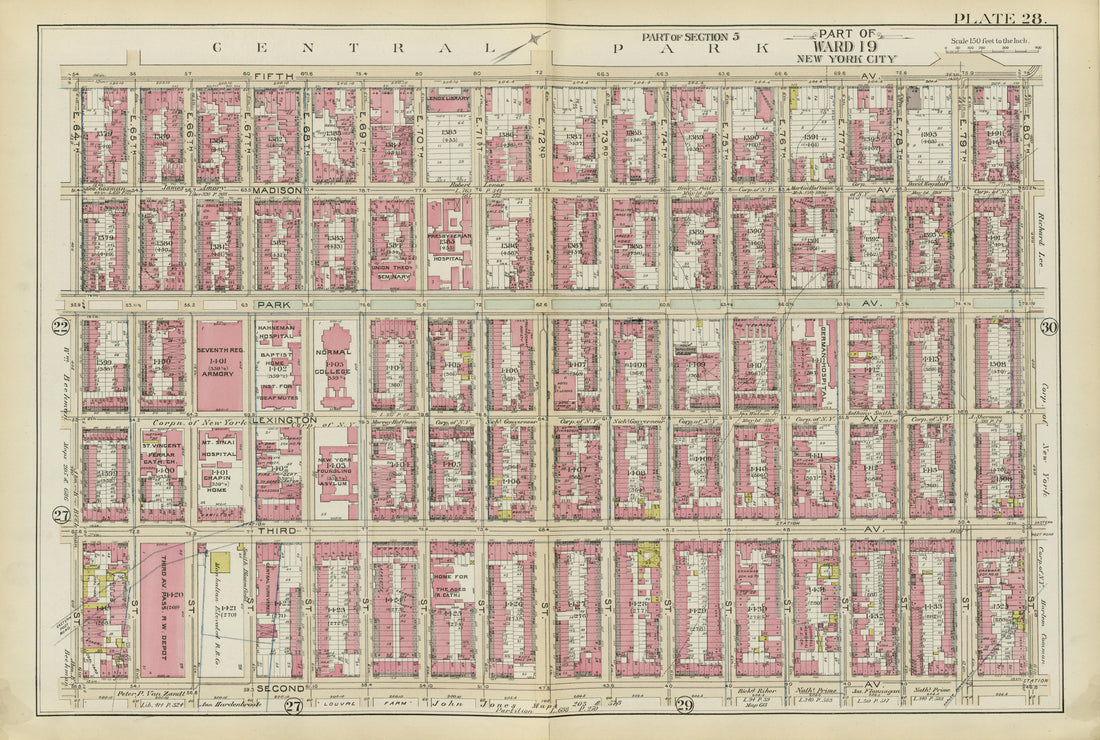 Part of Ward 19 (part of Section 5) from Atlas of the City of New York, Manhattan Island : from Actual Surveys and Official Plans 1894 by Relic Map Company