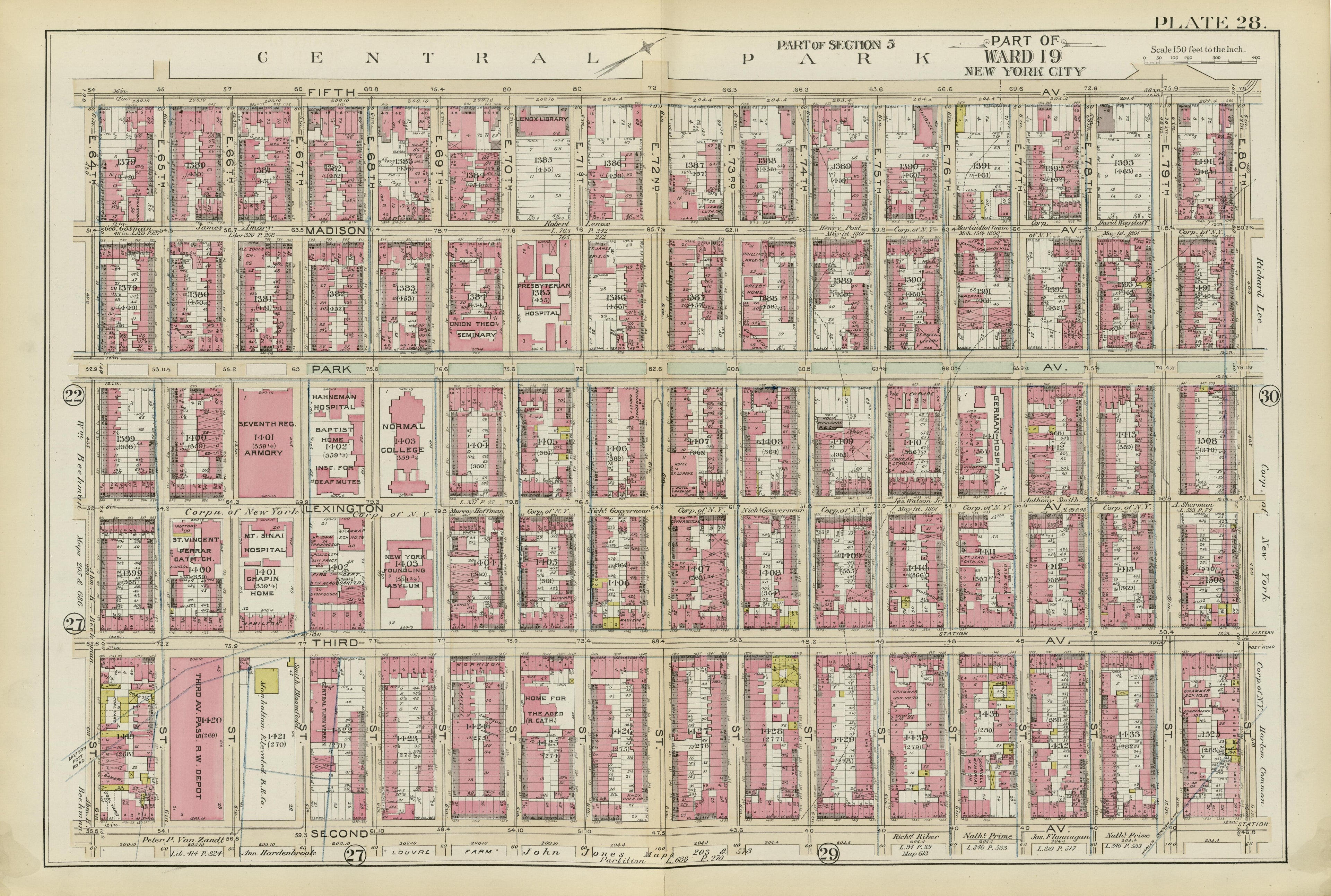 Part of Ward 19 (part of Section 5) from Atlas of the City of New York, Manhattan Island : from Actual Surveys and Official Plans 1894 by Relic Map Company